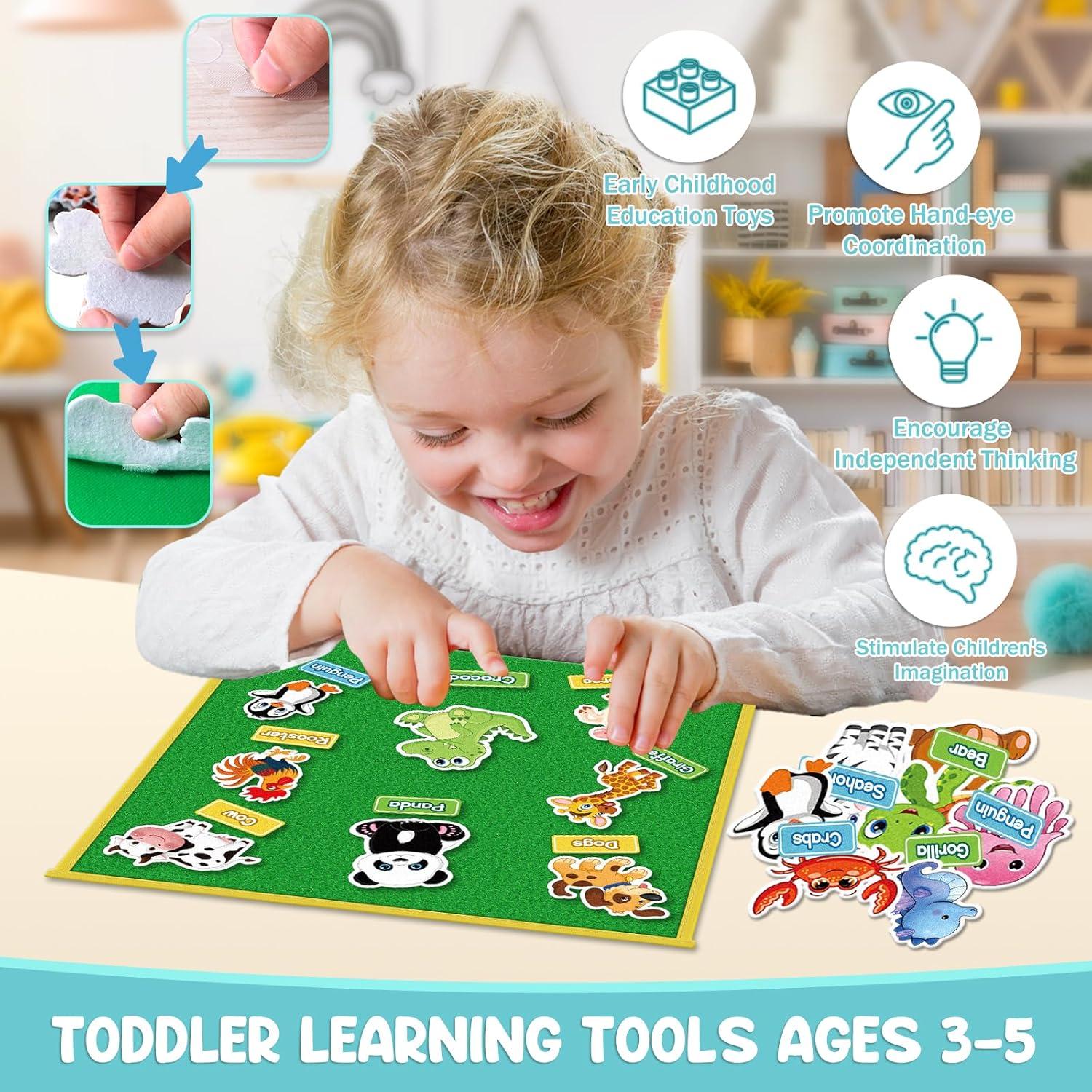 Conjunto de Animales de Fieltro ALSLEA 90 Piezas Educativas