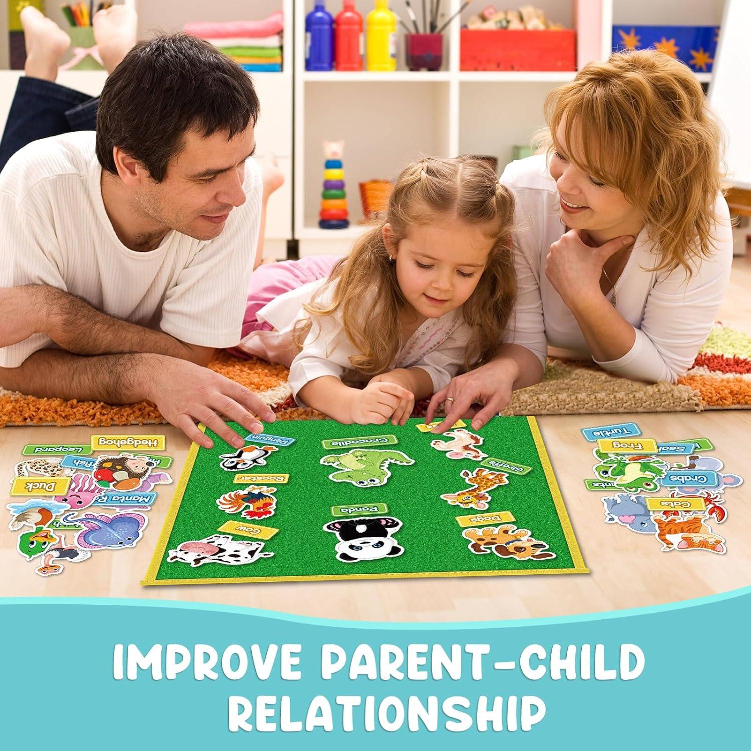 Conjunto de Animales de Fieltro ALSLEA 90 Piezas Educativas