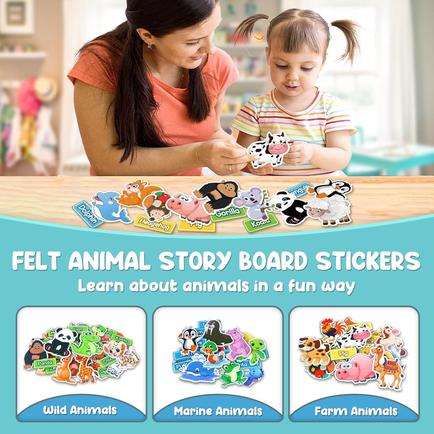 Conjunto de Animales de Fieltro ALSLEA 90 Piezas Educativas