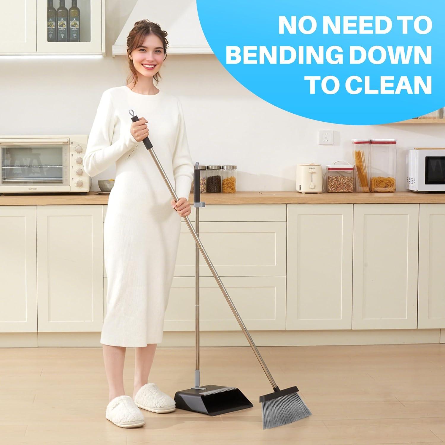 Escoba y Recogedor JOYMOOP Negro 60" (152.4 cm) Cerdas Nylon