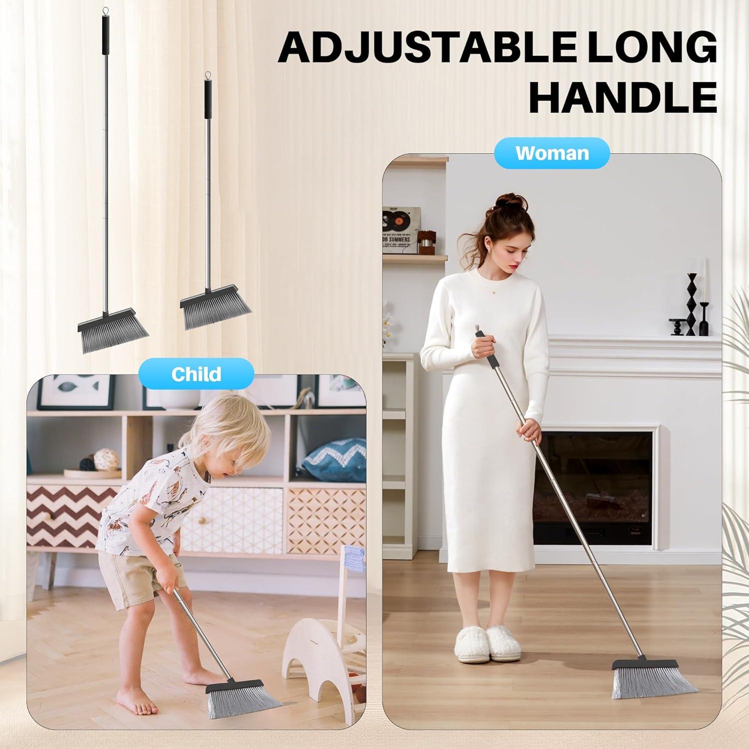 Escoba y Recogedor JOYMOOP Negro 60" (152.4 cm) Cerdas Nylon