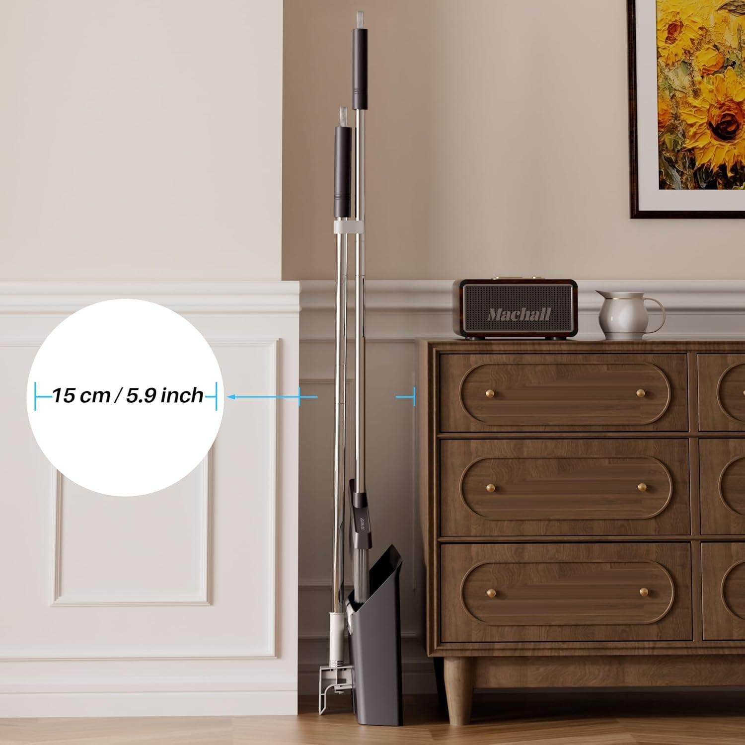 Escoba y Recogedor JOYMOOP Negro 60" (152.4 cm) Cerdas Nylon