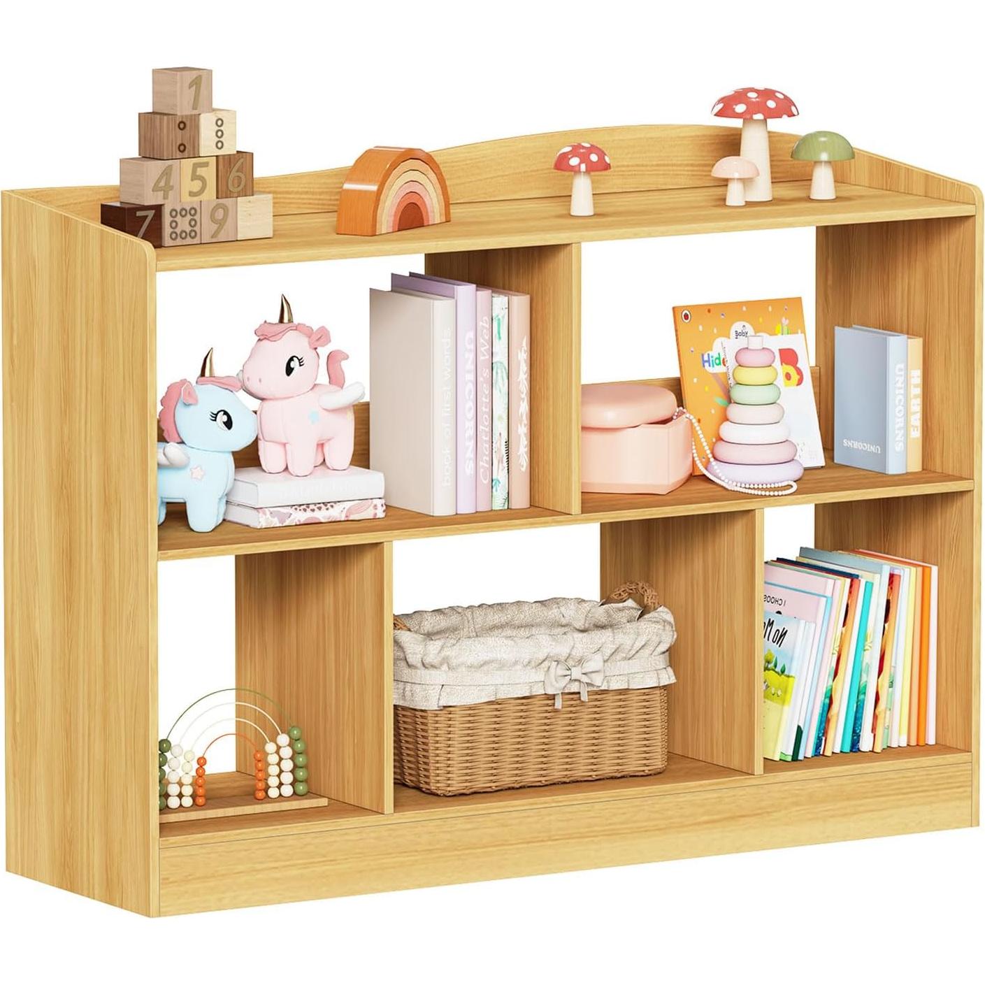 Estantería Montessori Lkeiyay 5 Secciones Madera Natural