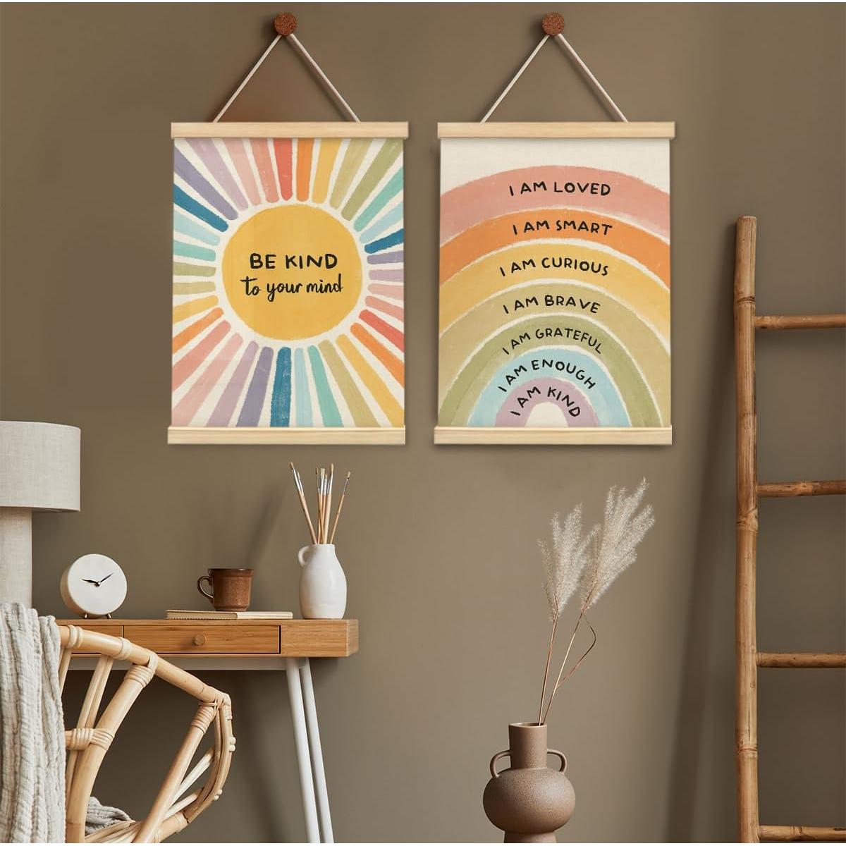 Conjunto de 2 Decoraciones de Pared Wheatwin 30x40 cm