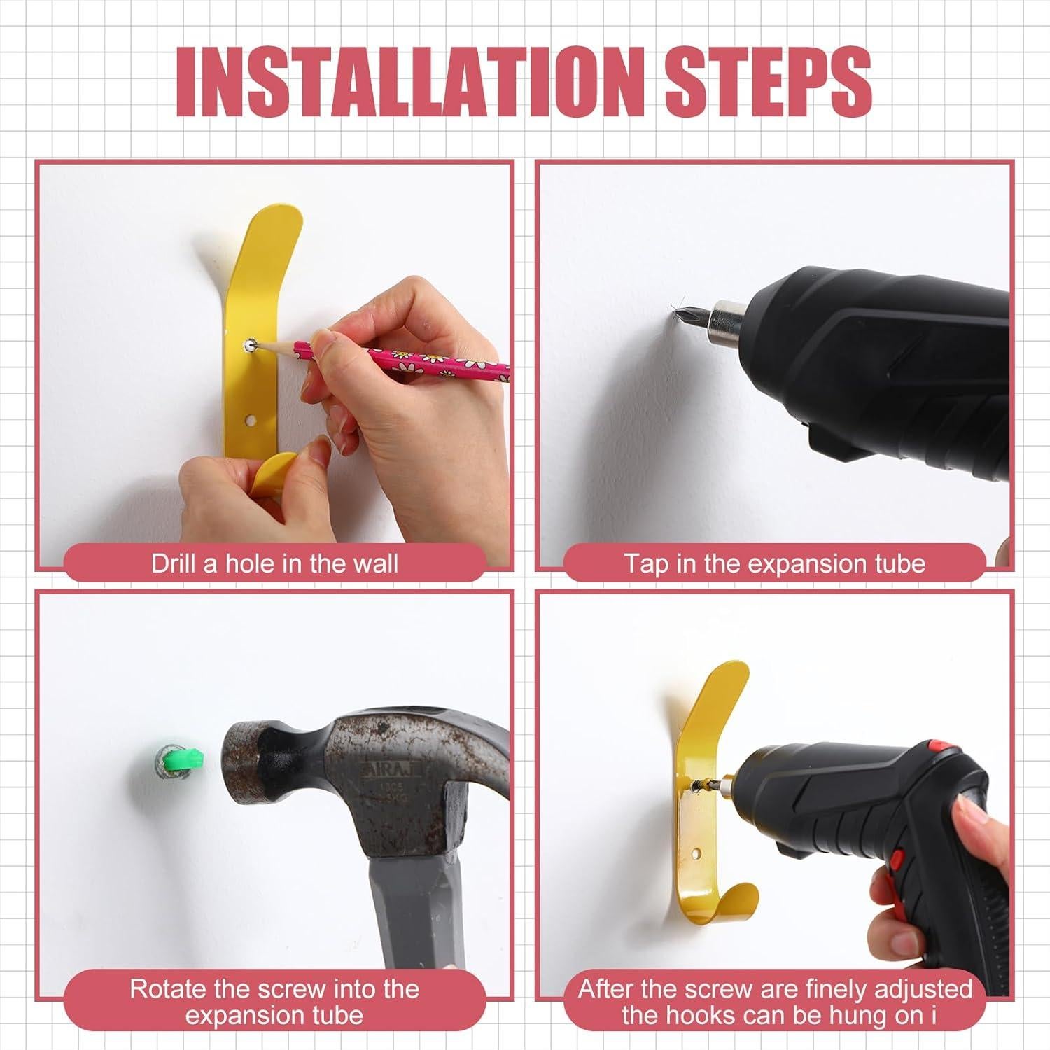 Ganchos de Pared Coloridos Leinuosen para Niños - 6 Piezas