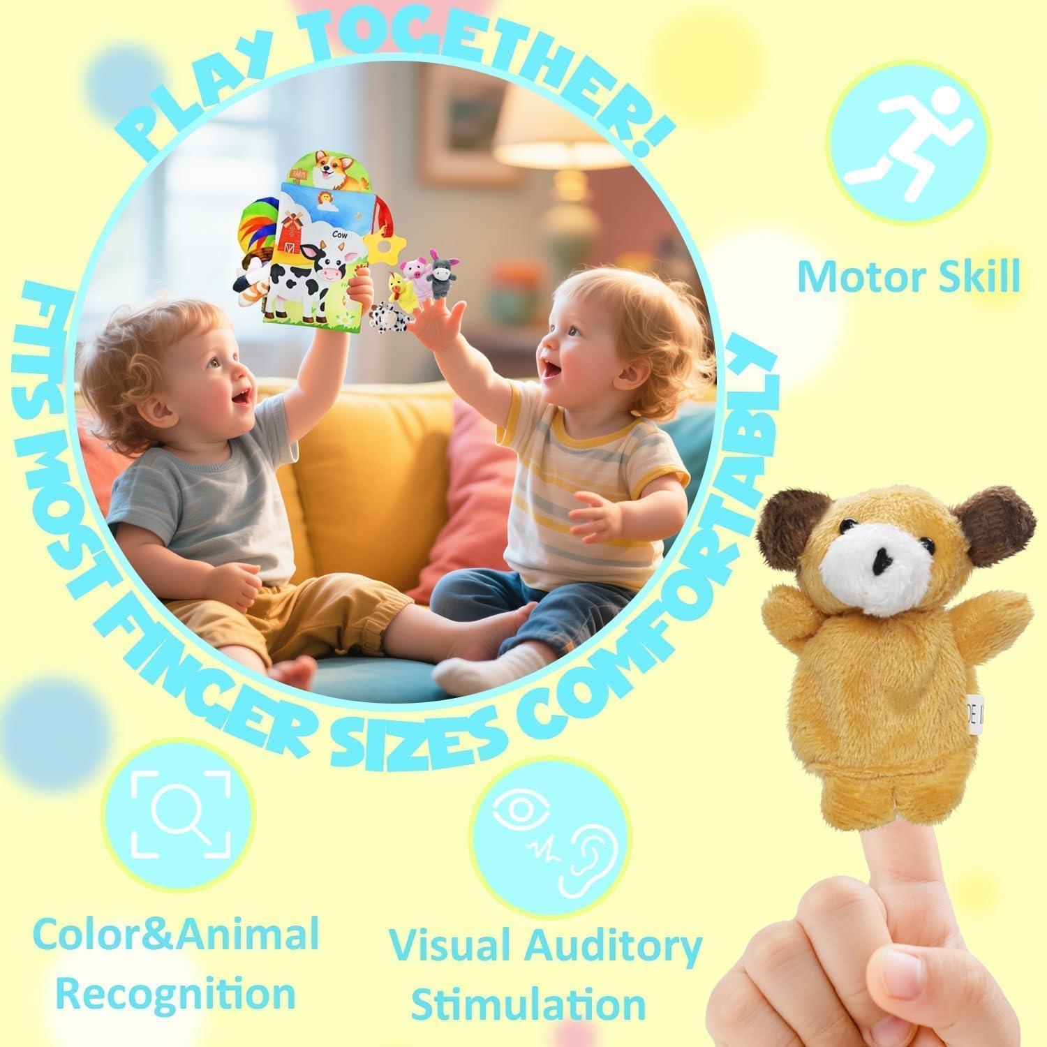 Libros Arrugados de Granja Kimicare con 10 Marionetas para Bebés