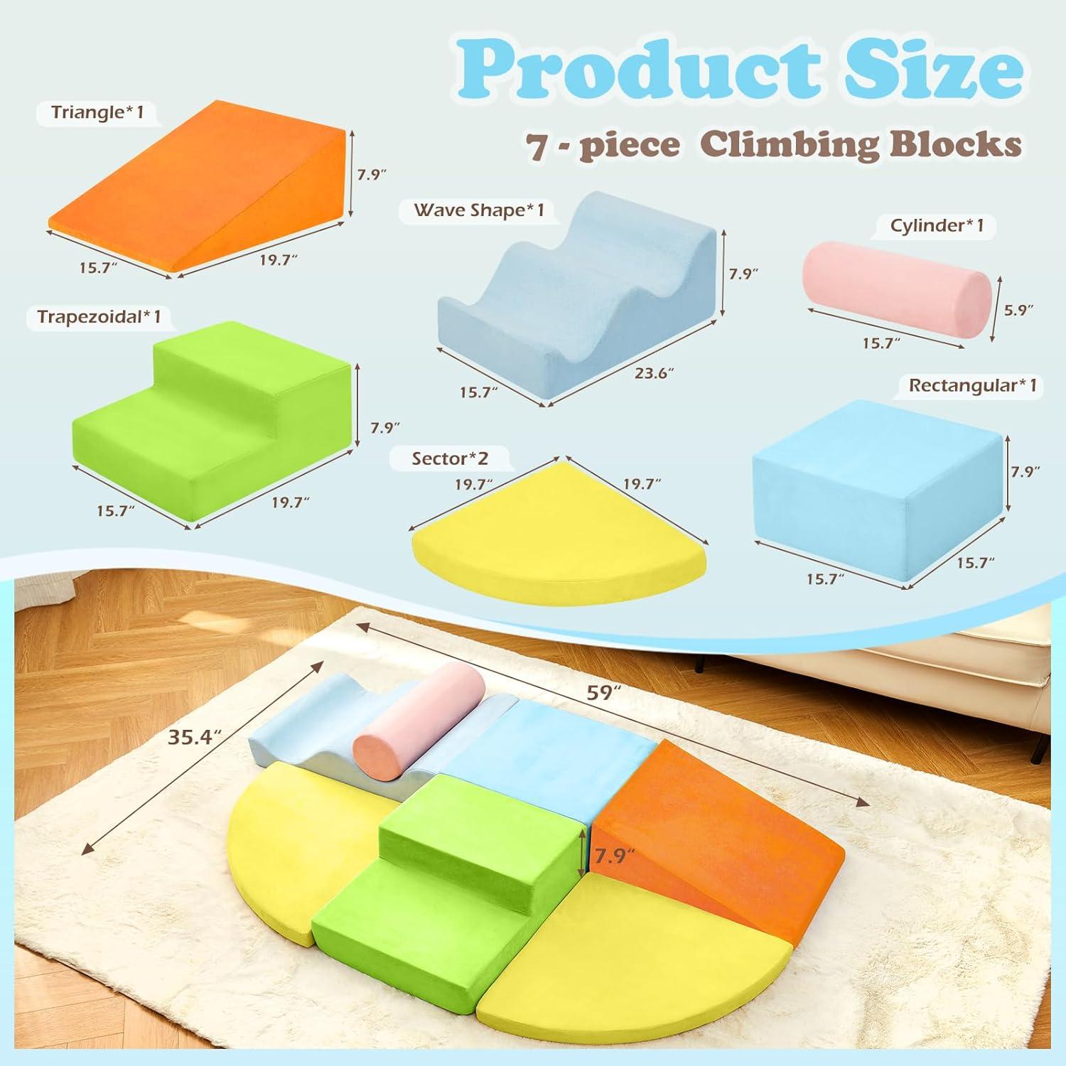 Juguetes de Escalada QUCHI 7 Piezas Bloques de Espuma 5.44 kg