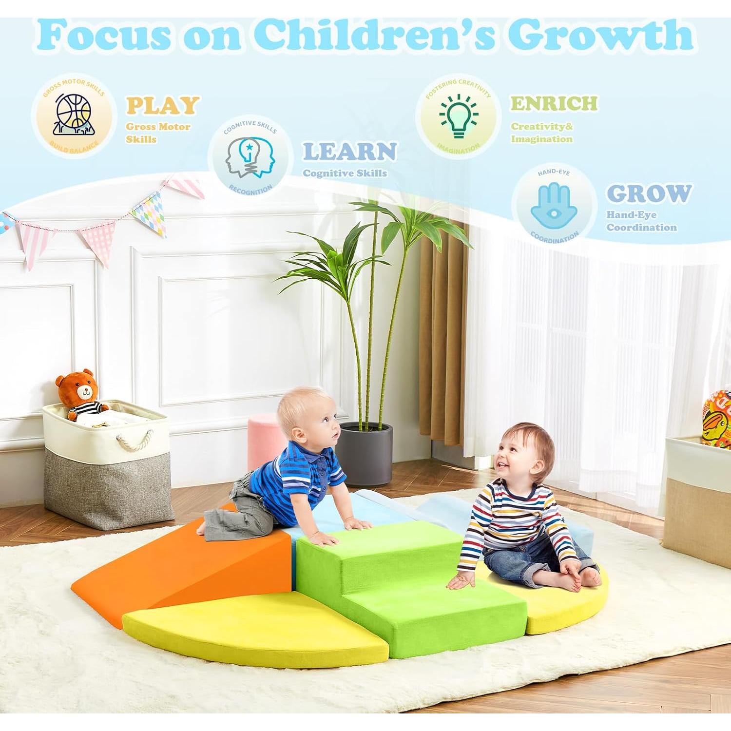 Juguetes de Escalada QUCHI 7 Piezas Bloques de Espuma 5.44 kg