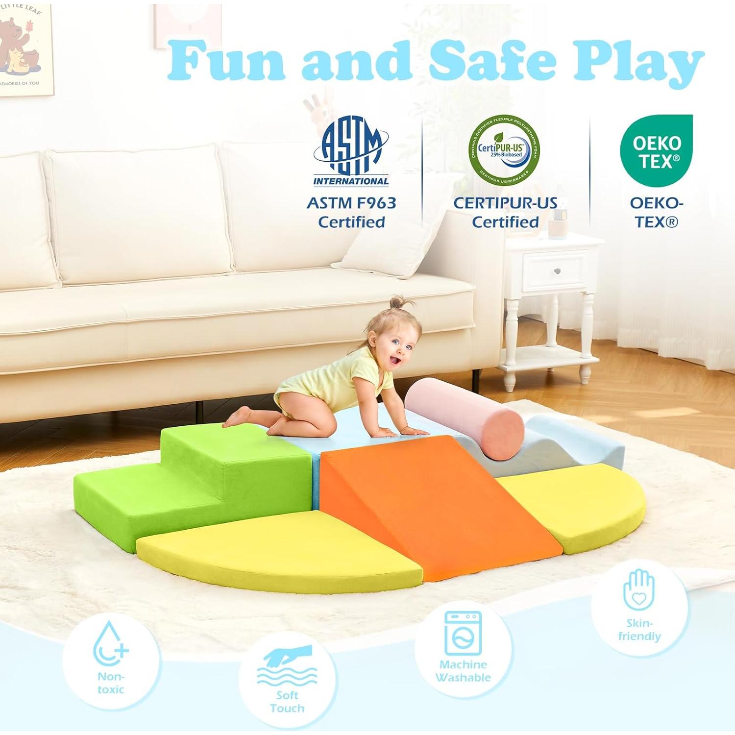 Juguetes de Escalada QUCHI 7 Piezas Bloques de Espuma 5.44 kg