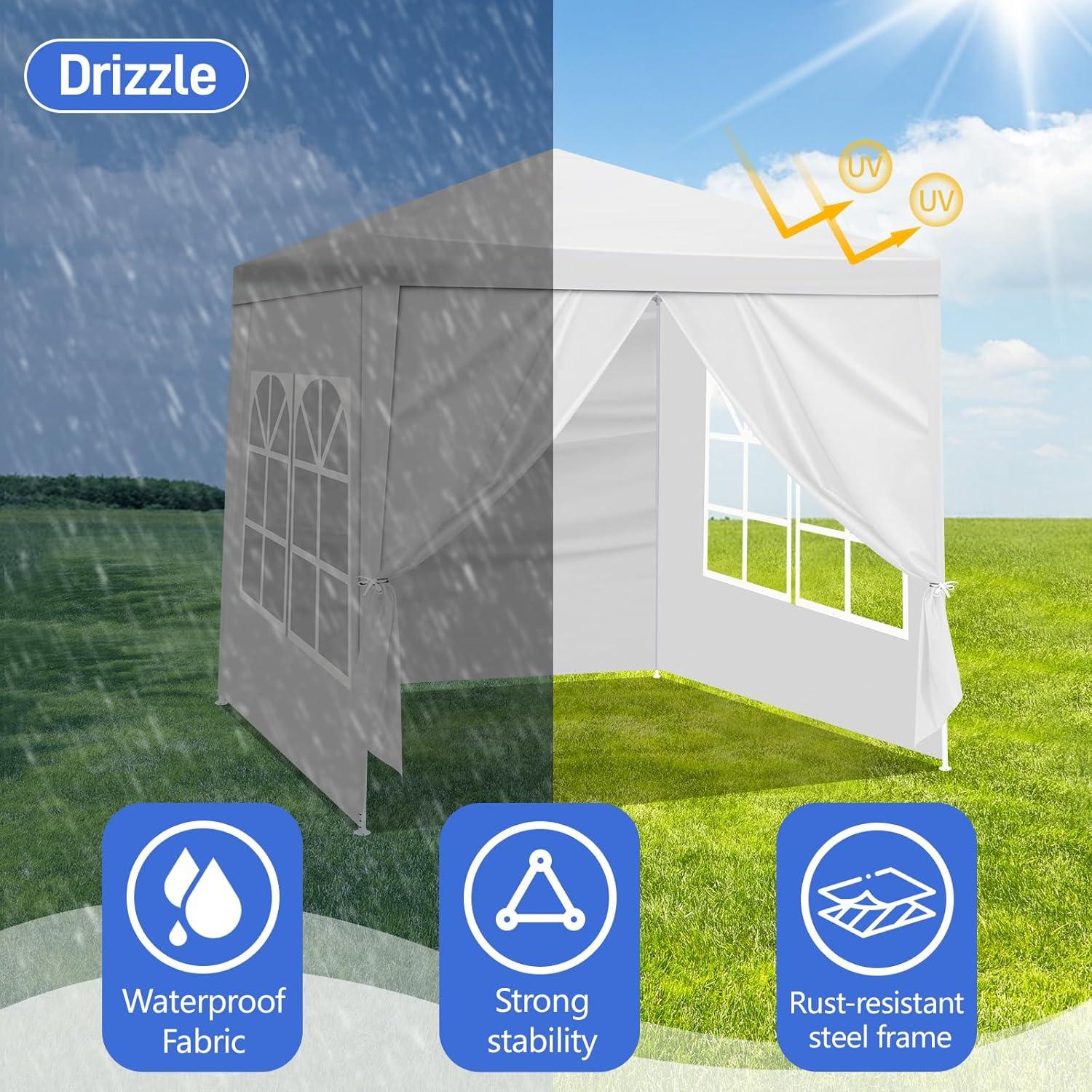 Carpa de Fiesta WISLAS 200x200 cm Impermeable con Paredes