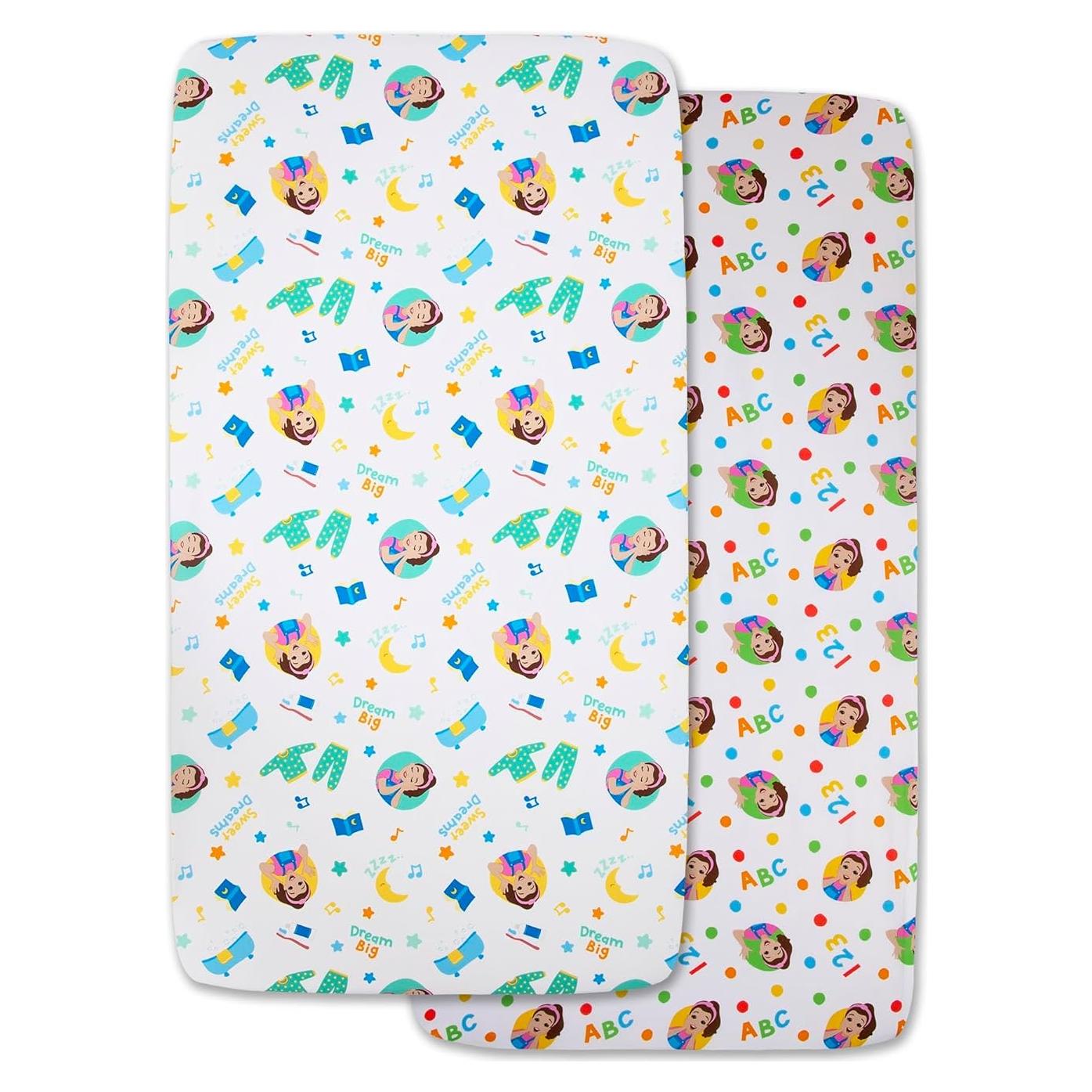 Juego de Sábanas Ajustadas para Niños Ms. Rachel - 2 Piezas