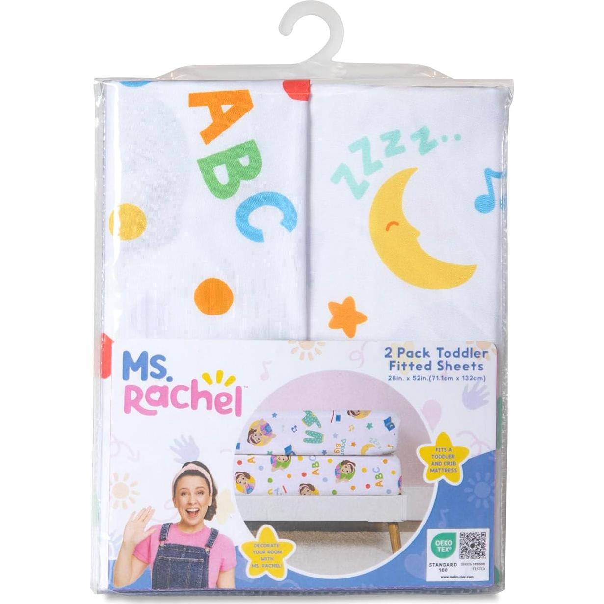 Juego de Sábanas Ajustadas para Niños Ms. Rachel - 2 Piezas