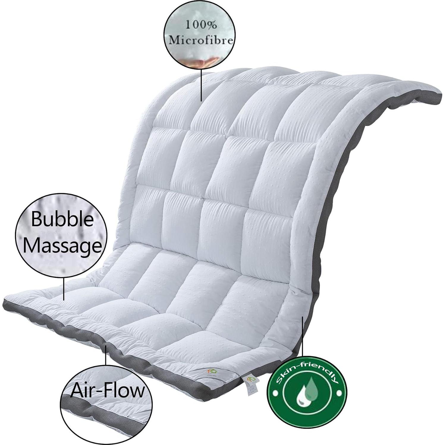 Protector de Colchón Twin SUFUEE Microfibra 3D Acolchado 5 cm