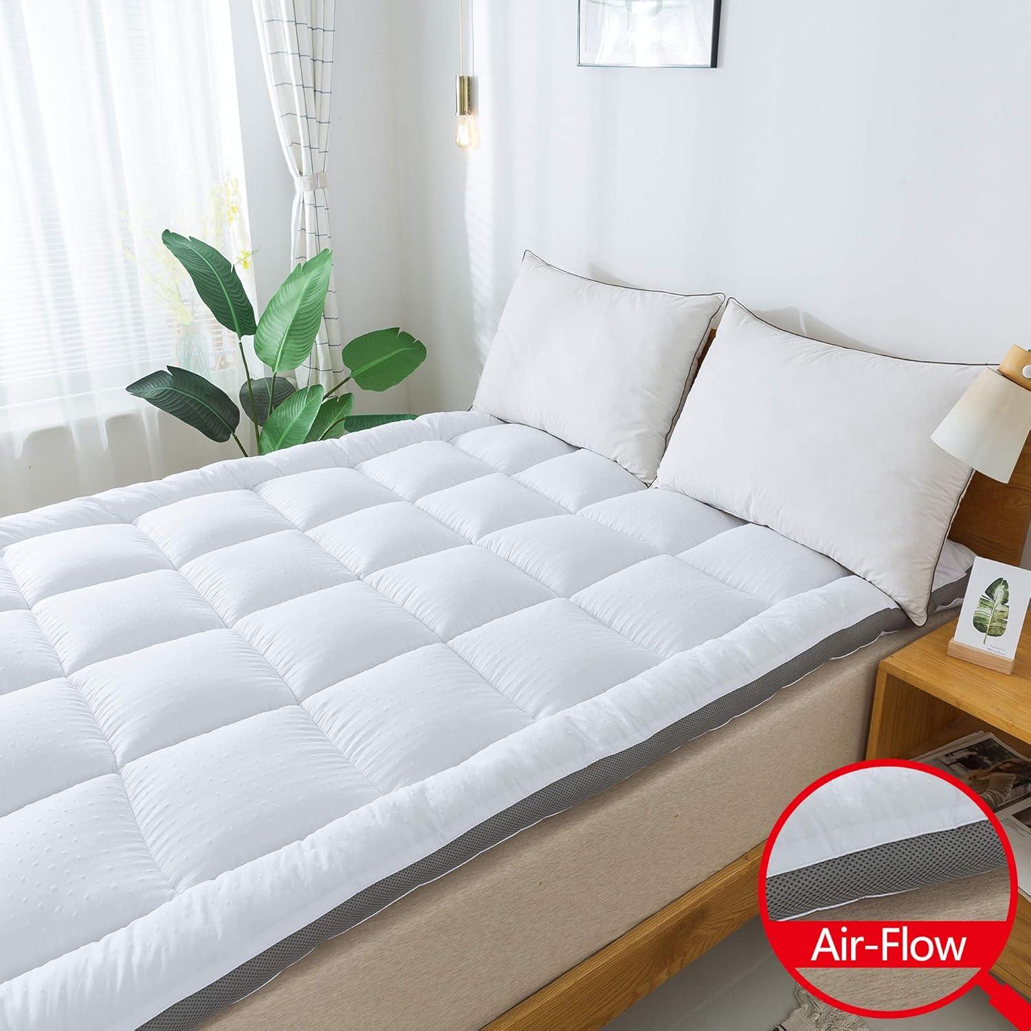 Protector de Colchón Twin SUFUEE Microfibra 3D Acolchado 5 cm