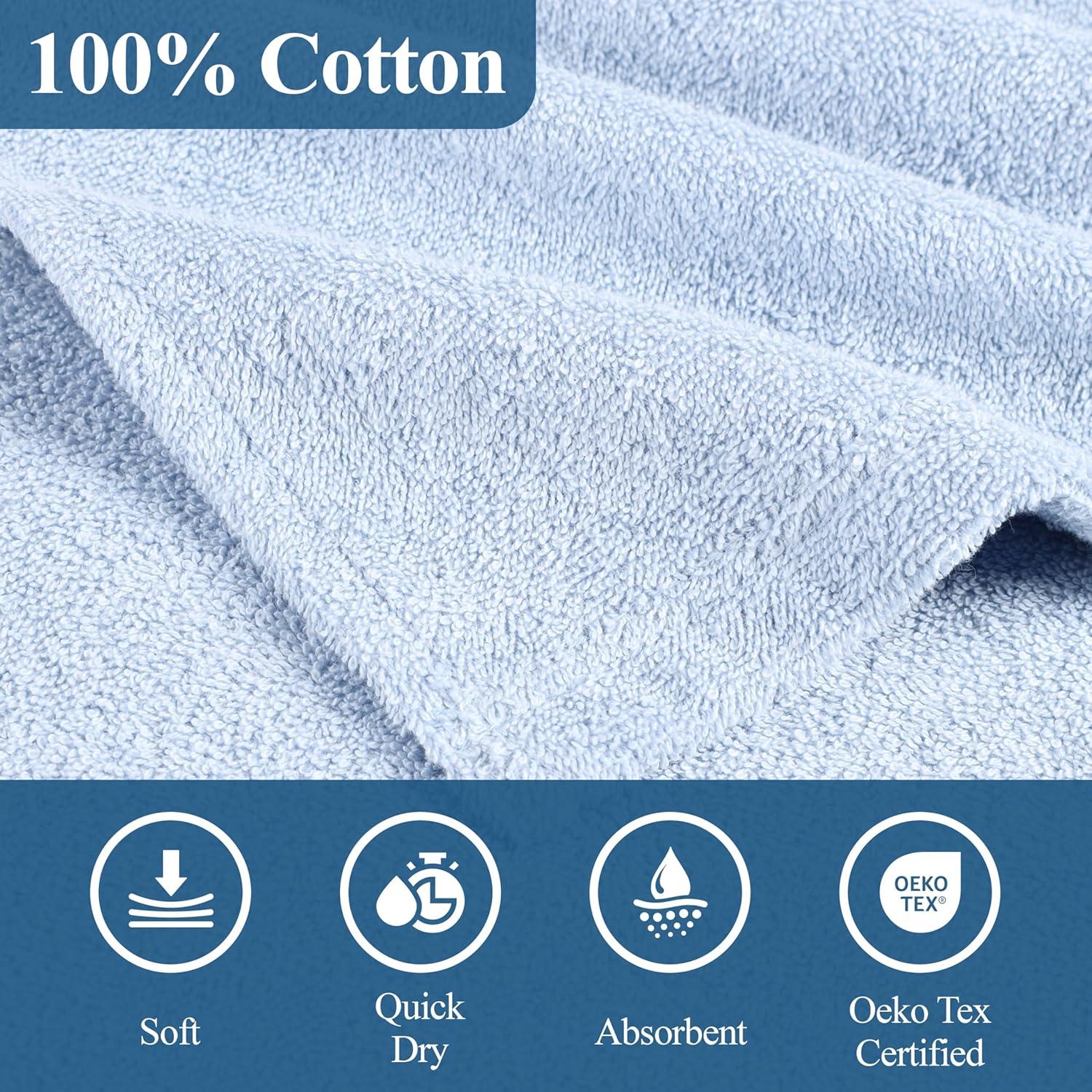 Poncho de Toalla de Baño Superior para Niños Algodón Azul