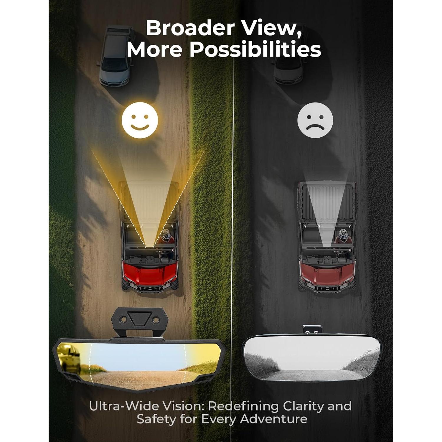 Espejo Retrovisor Central KEMIMOTO Convexo 25.5x7.5cm para RZR