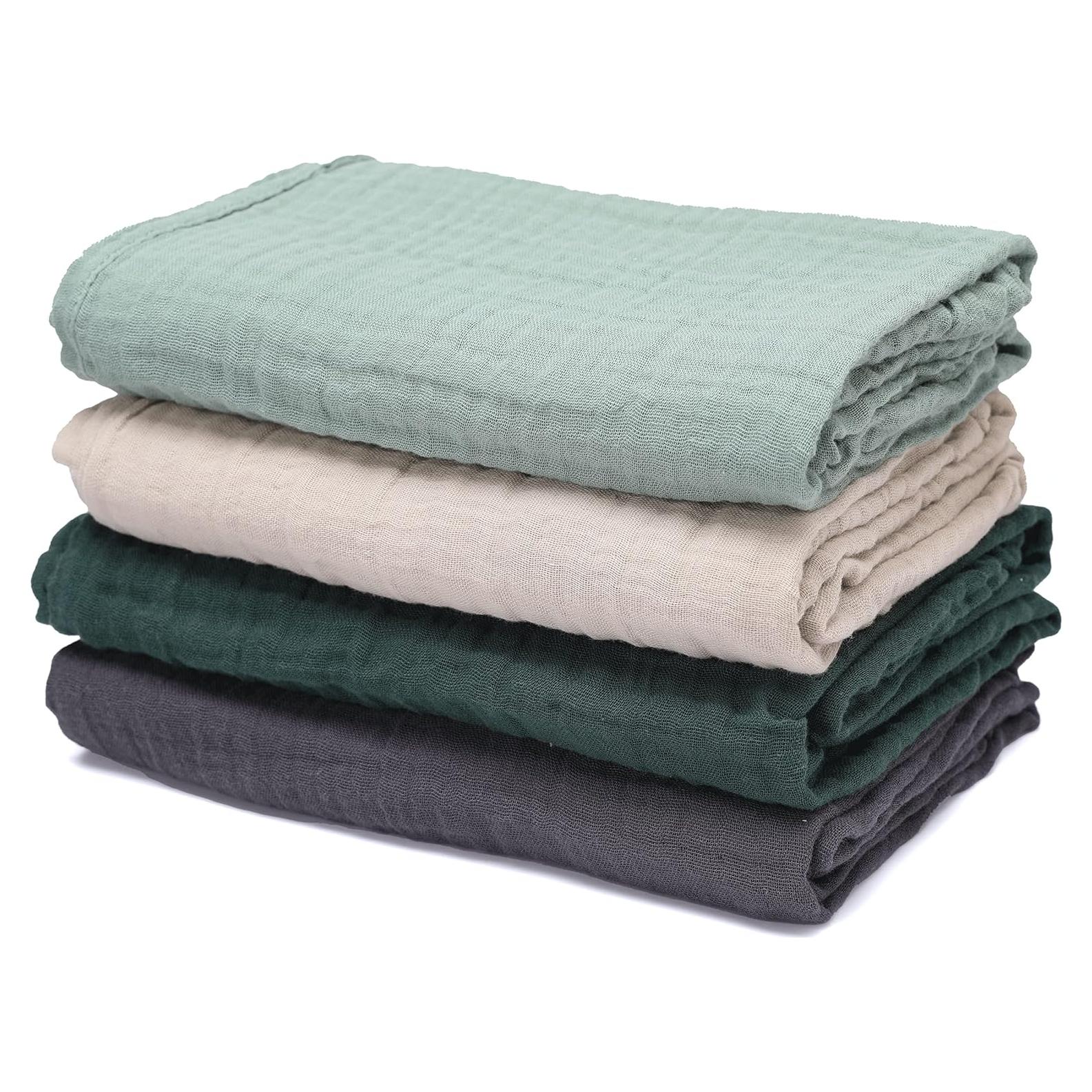 Mantas de Muselina CottCare 100% Algodón Verde 4 Unidades