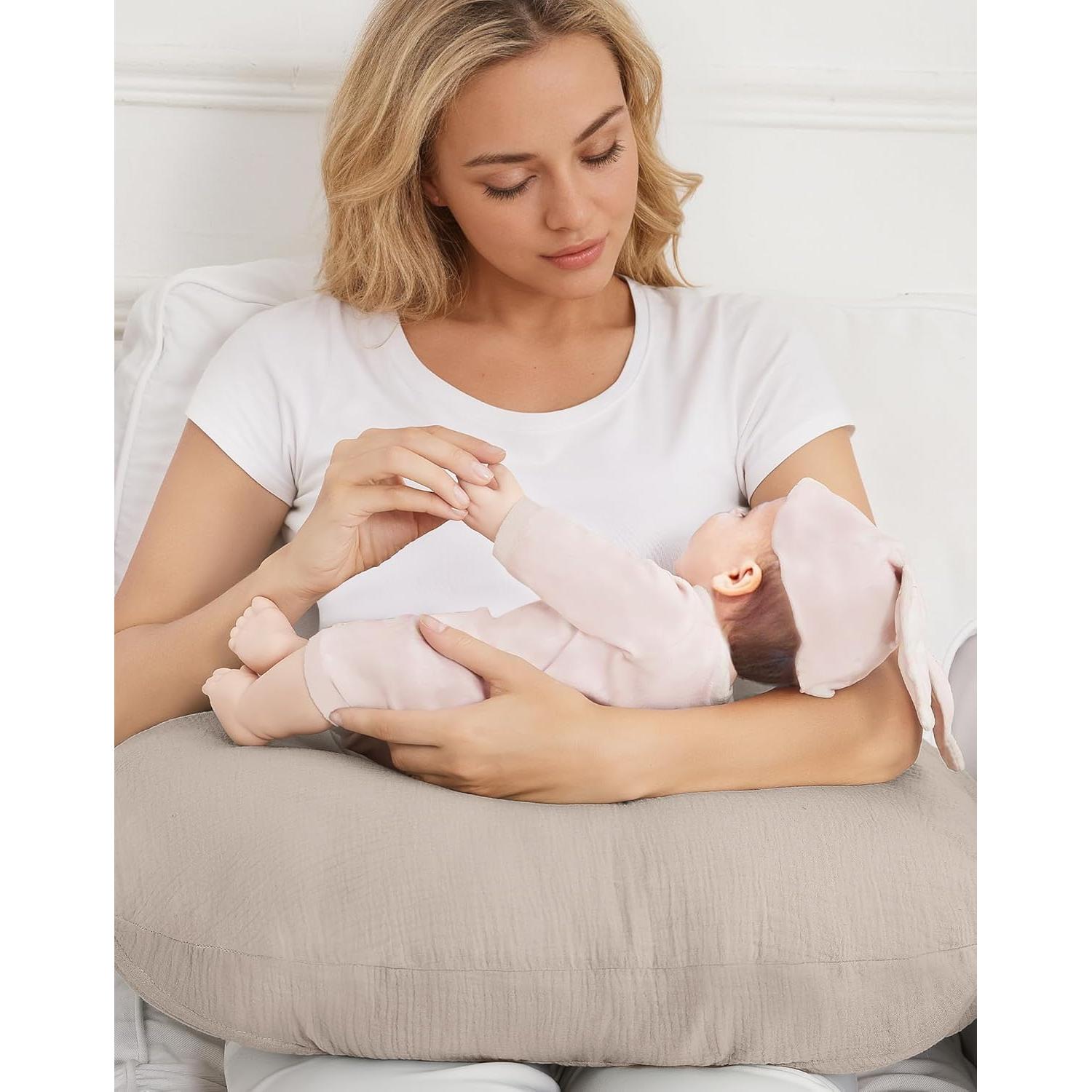 Funda de Almohada de Lactancia Wimist Muselina Beige 63.5x45.7cm