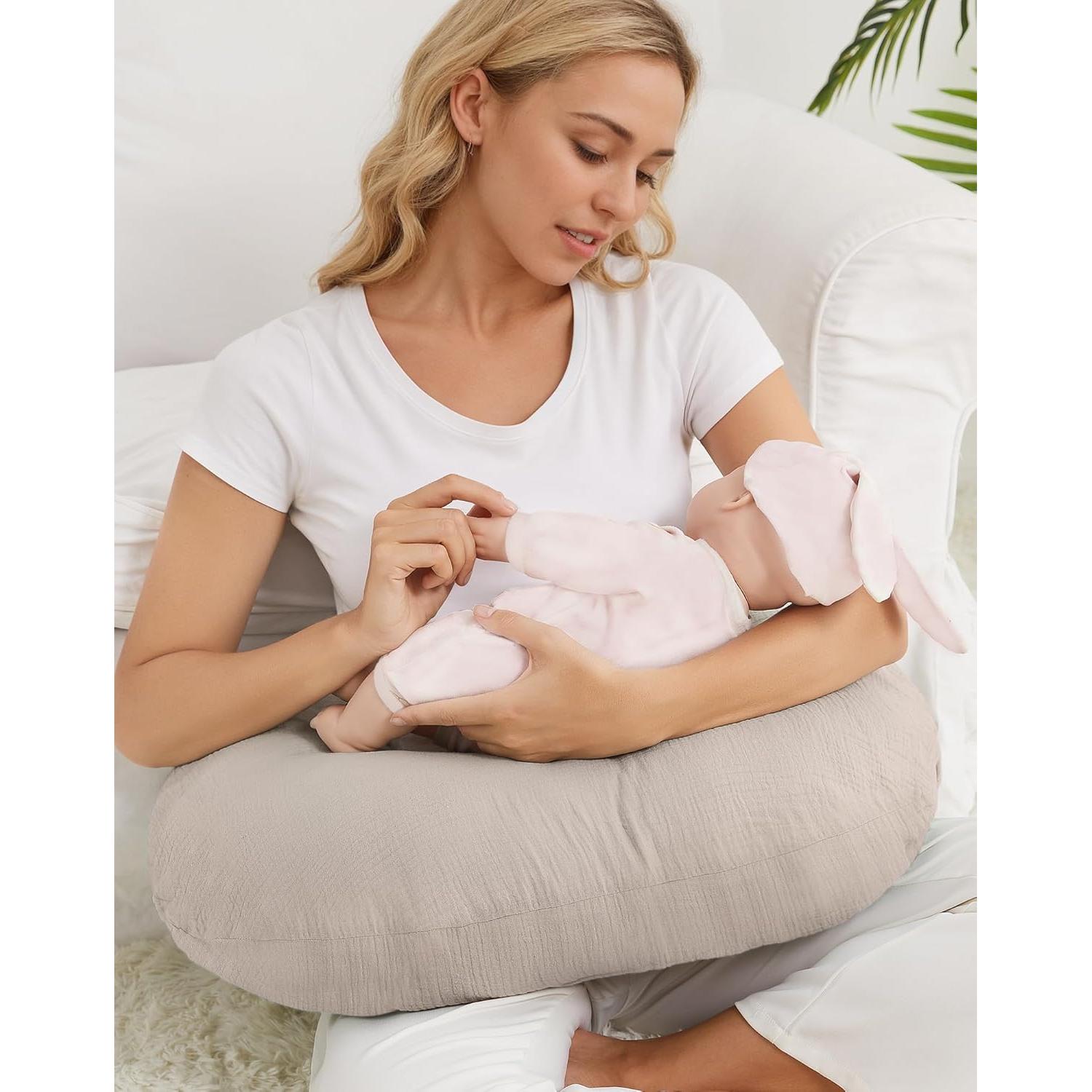 Funda de Almohada de Lactancia Wimist Muselina Beige 63.5x45.7cm