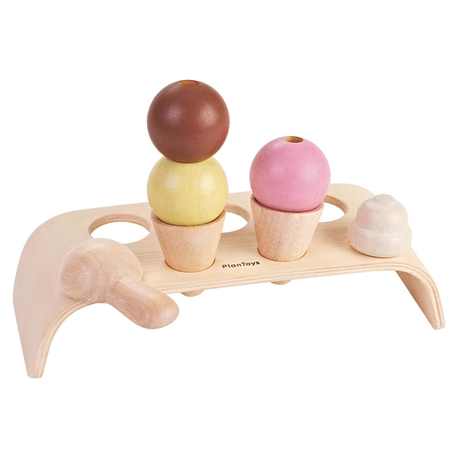 Cono de Helado PlanToys 8 Piezas Madera Sostenible