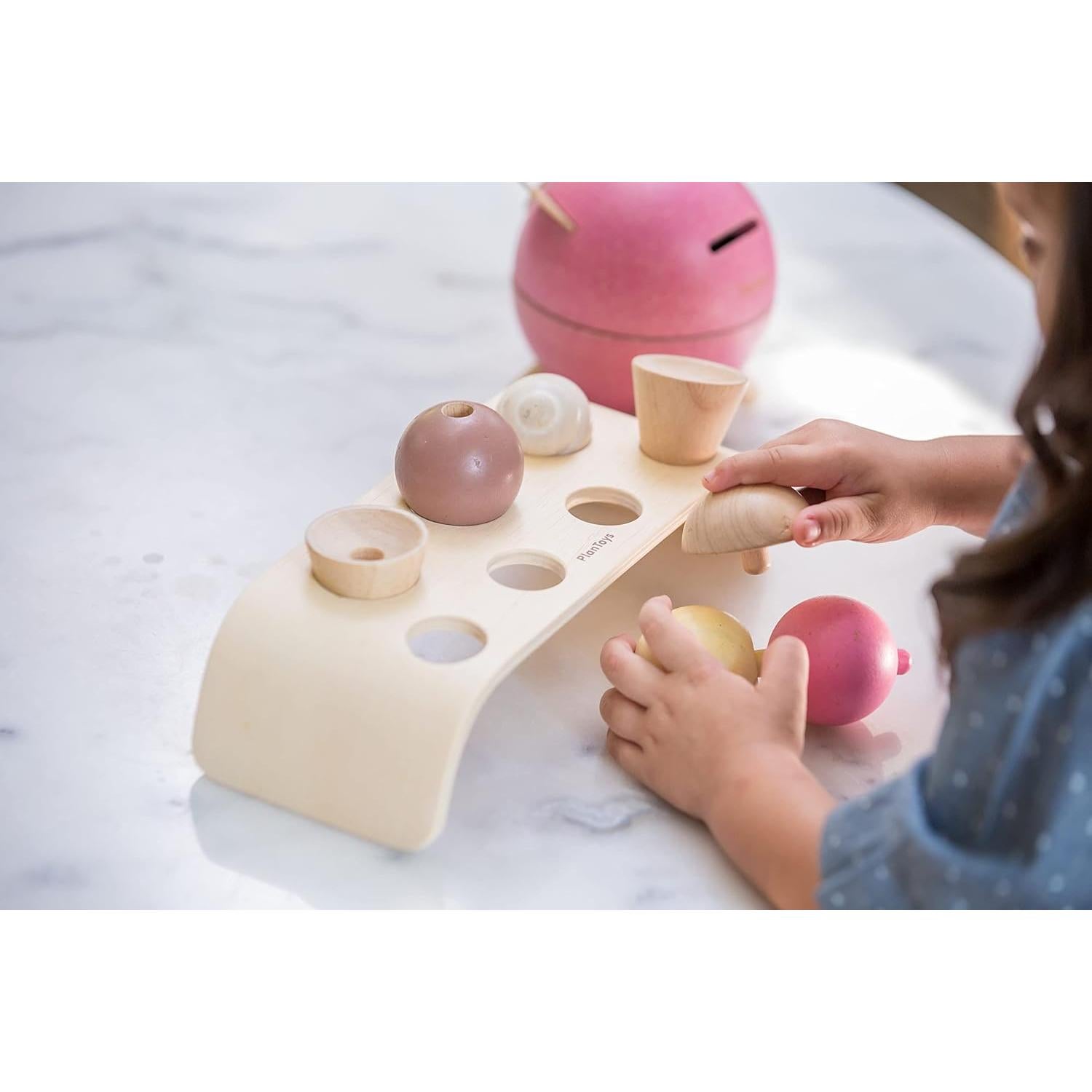 Cono de Helado PlanToys 8 Piezas Madera Sostenible