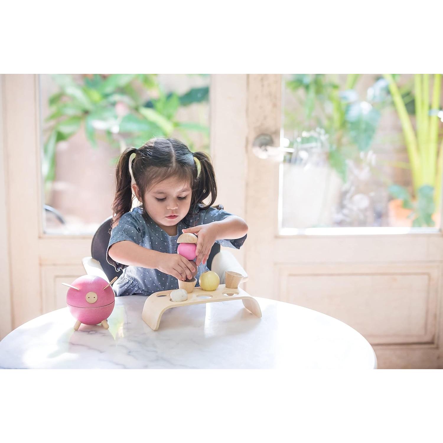 Cono de Helado PlanToys 8 Piezas Madera Sostenible