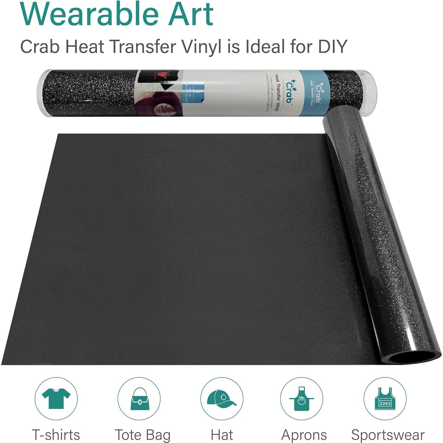 Rollo de Vinilo de Transferencia de Calor Crab 30.5x152cm Negro