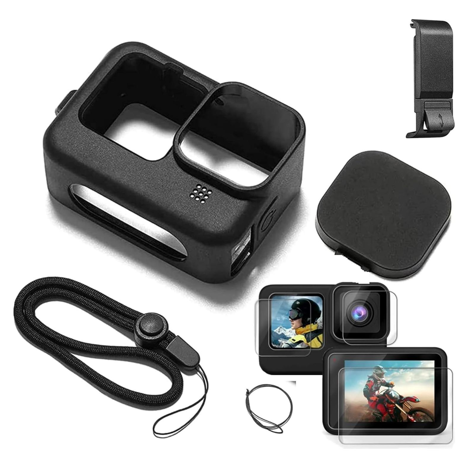 Kit de Accesorios Funda Silicona GoPro Hero 12/11/10/9 Negra