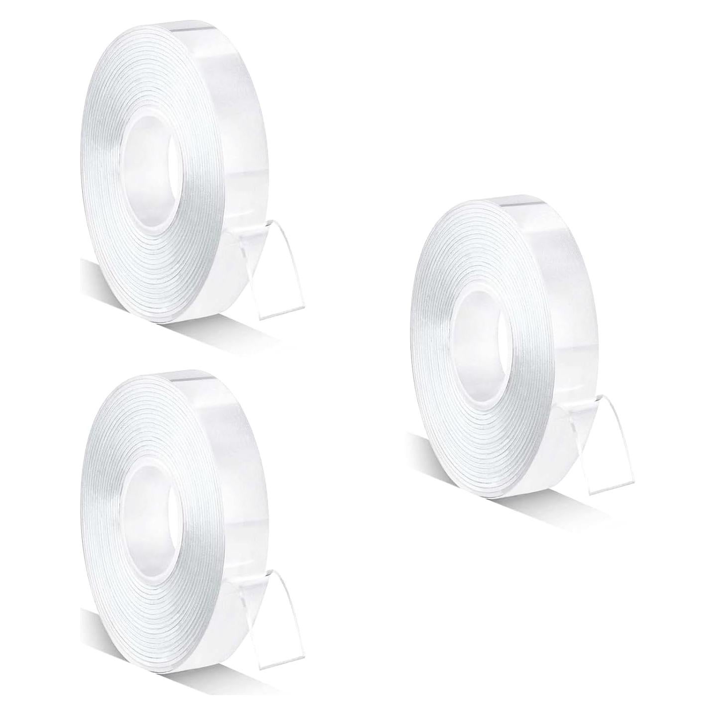 Cinta Doble Cara ELANE 3 Rollos 9 m Alta Resistencia 2 cm