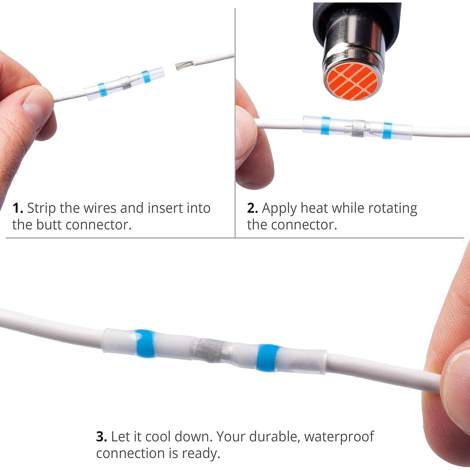 Conectores de Cable de Soldadura Wirefy 120 PCS Azul 16-14 AWG