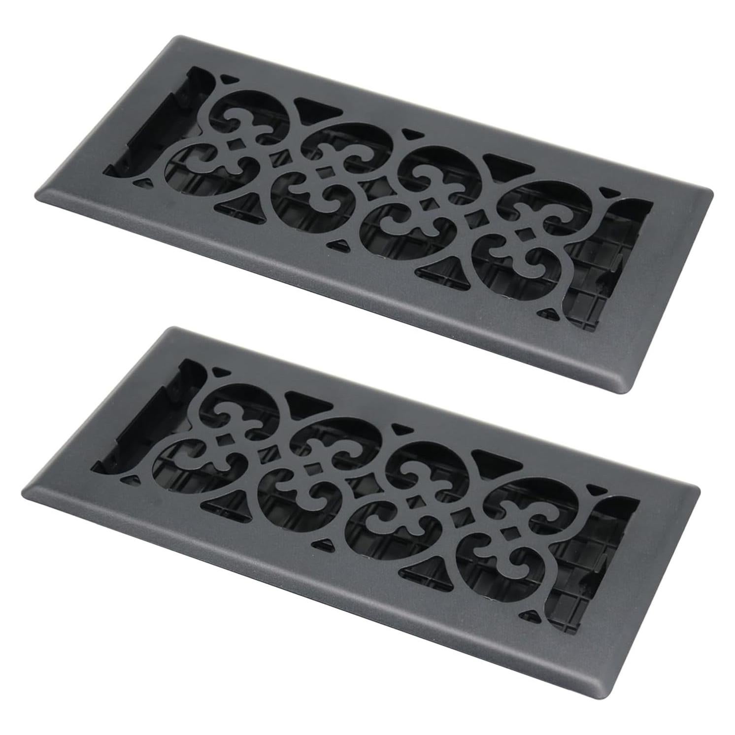 Rejillas de Piso Ajustables Jatohome 4x10 cm Color Negro 2 Pcs