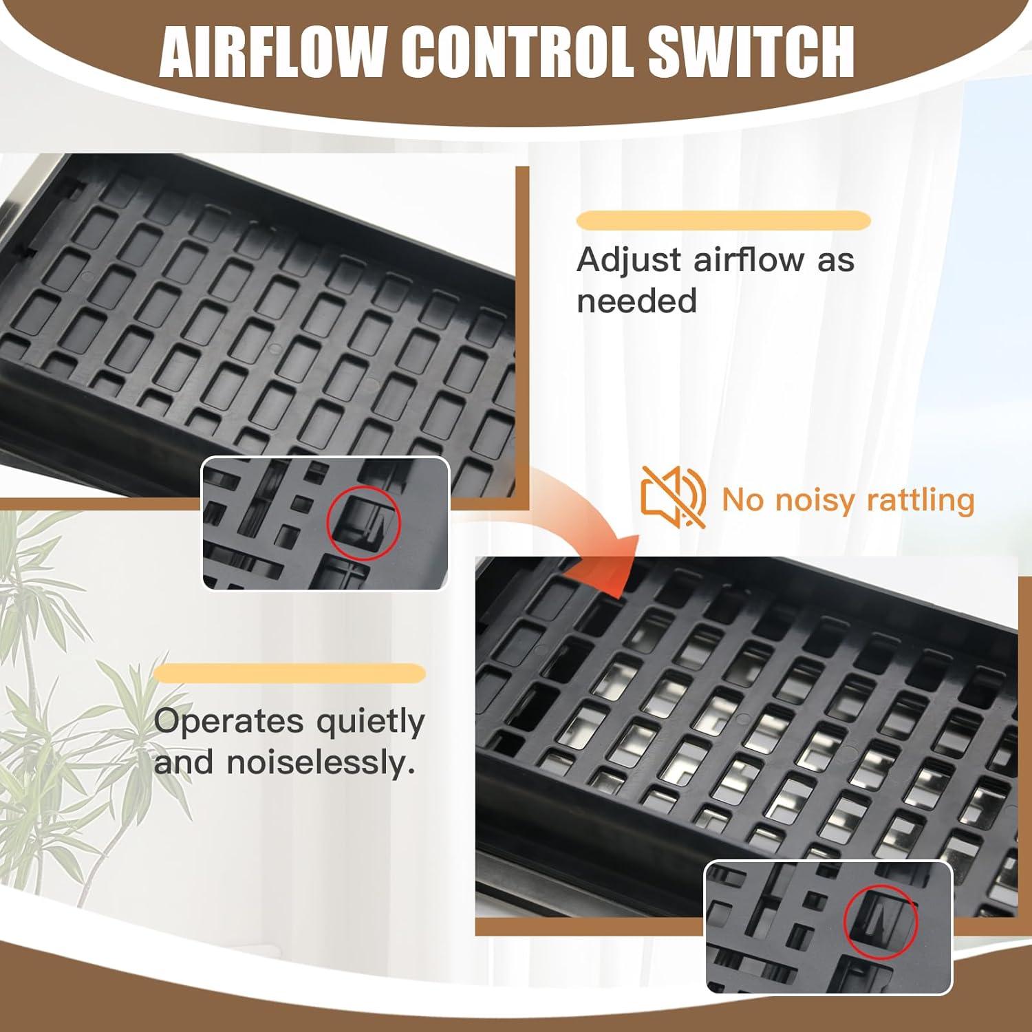 Rejillas de Piso Ajustables Jatohome 4x10 cm Color Negro 2 Pcs