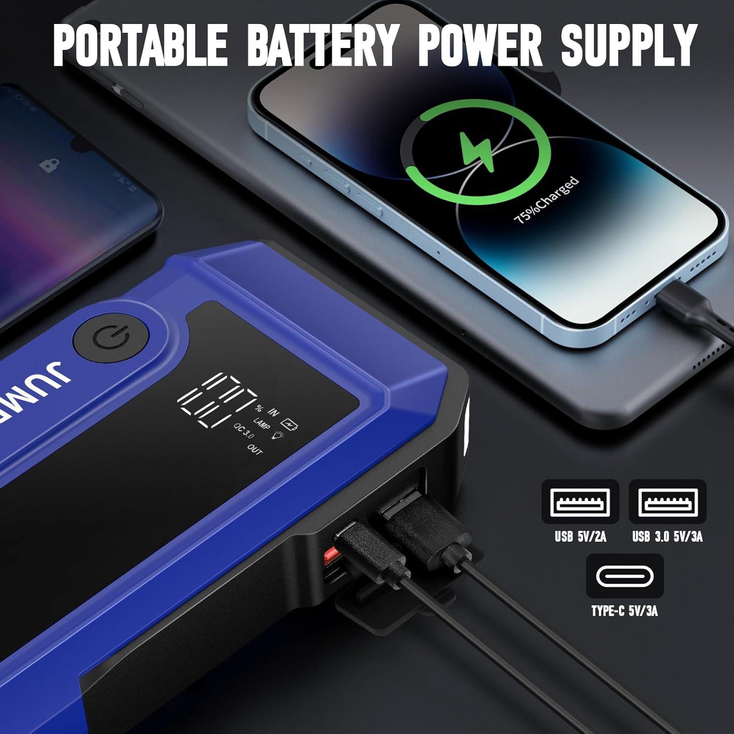 Arrancador de Batería ZunDian COCY-020 4000A Portátil 12V