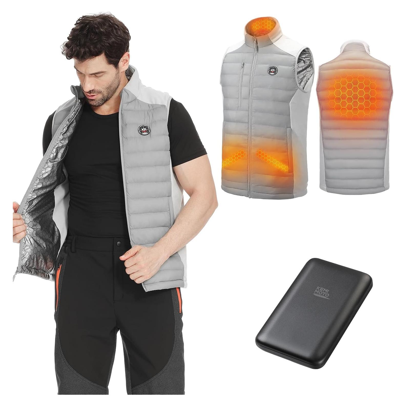Chaleco Térmico KEMIMOTO Calentado para Hombres Gris XL