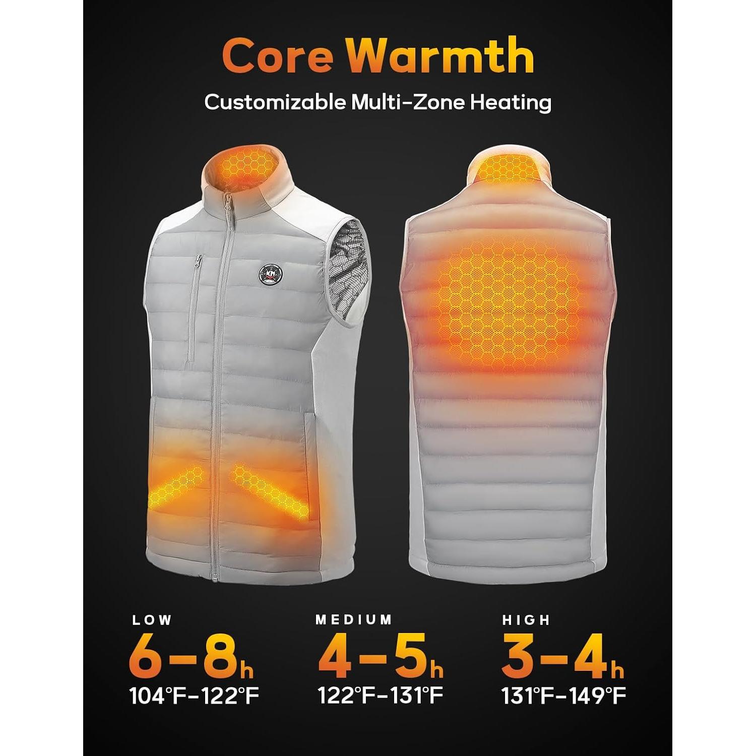 Chaleco Térmico KEMIMOTO Calentado para Hombres Gris XL