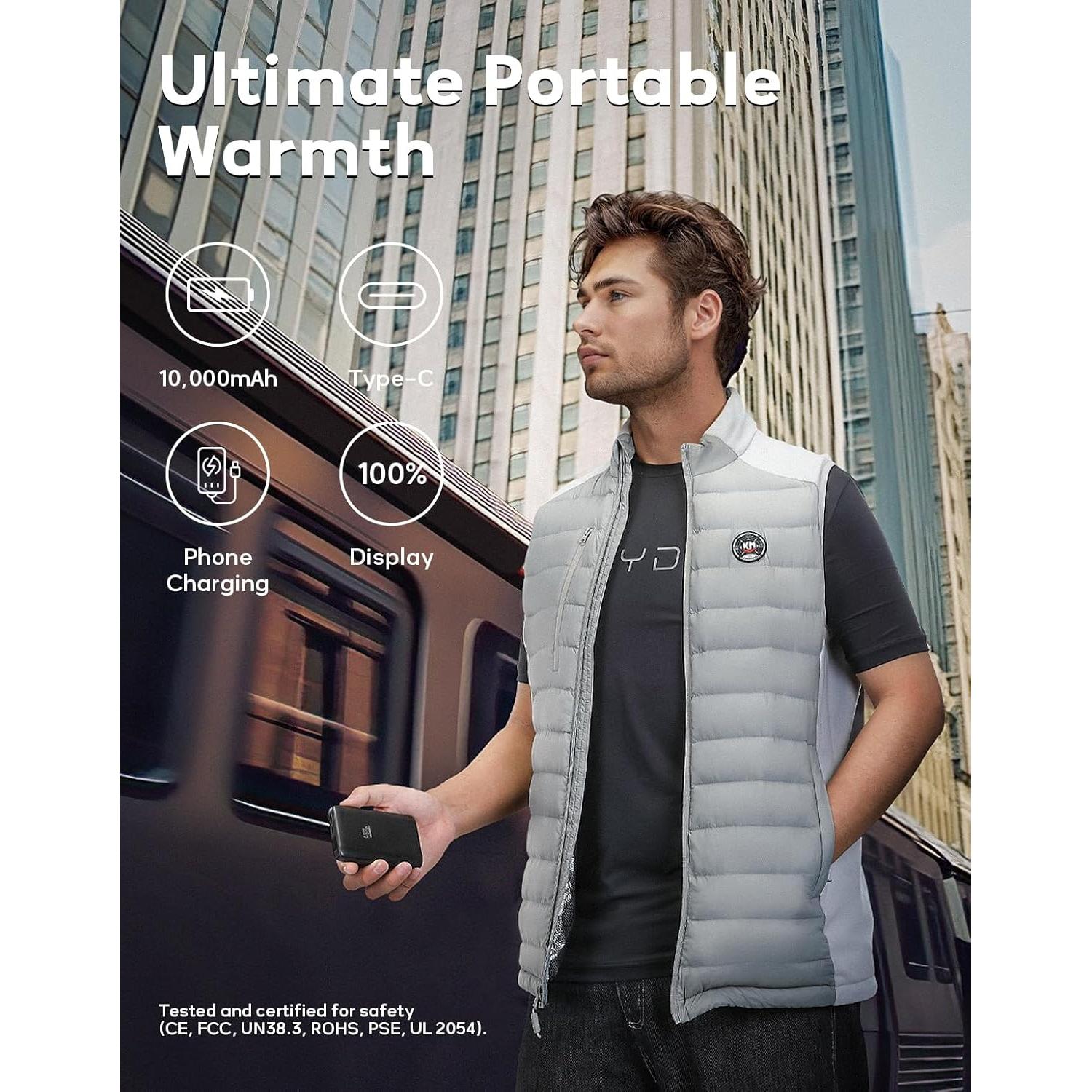 Chaleco Térmico KEMIMOTO Calentado para Hombres Gris XL