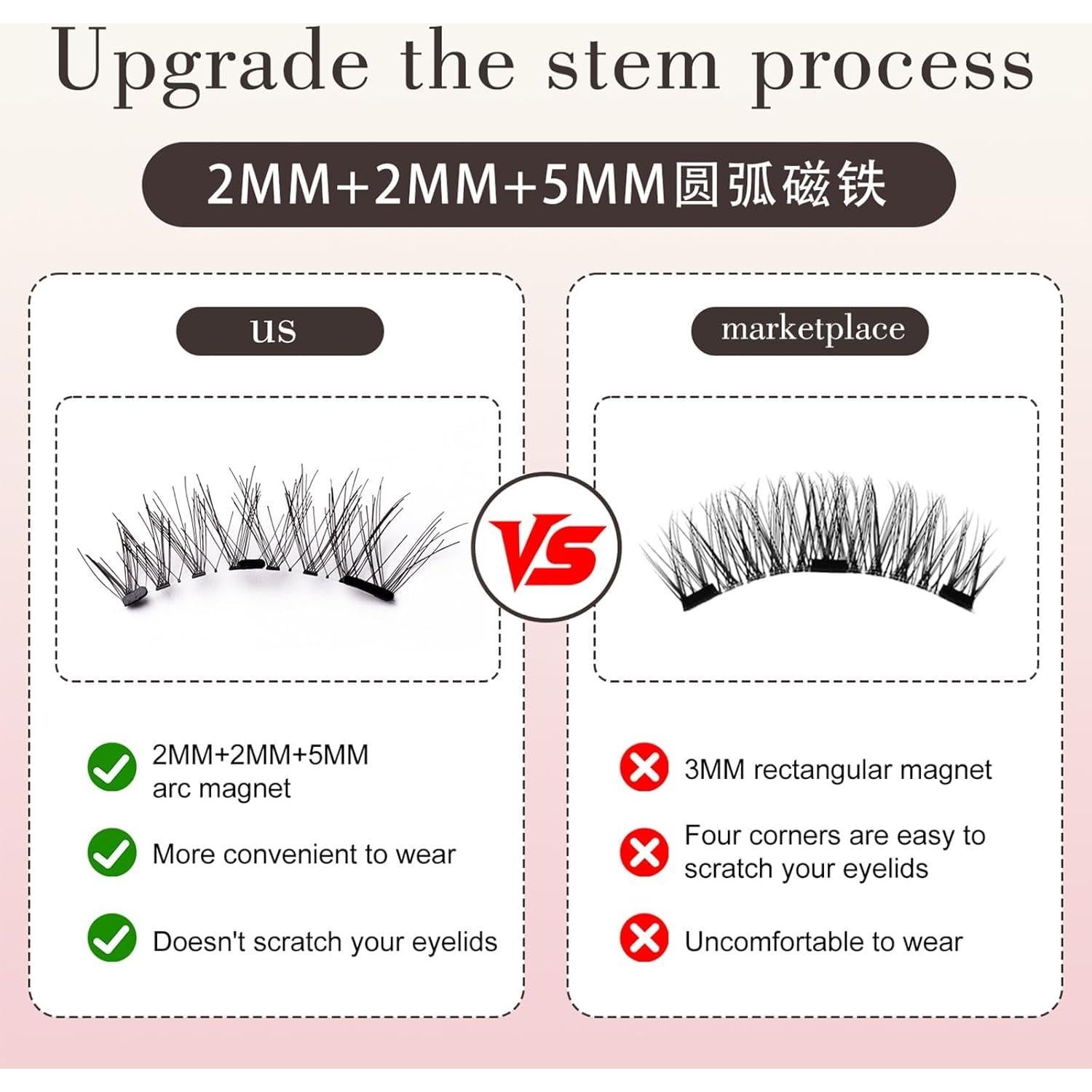 Pestañas Magnéticas Reutilizables Fvaql con Aplicador Natural