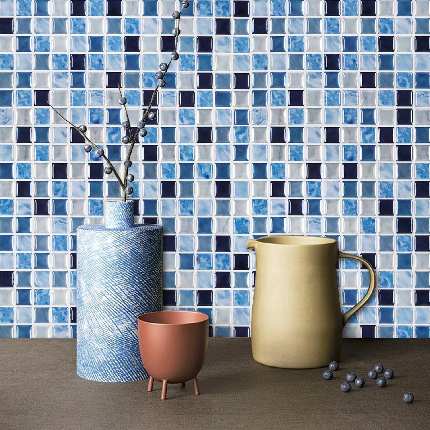 Alwayspon 10 Hojas Azulejos Vinilo 30.5x30.5cm 3D Impermeables