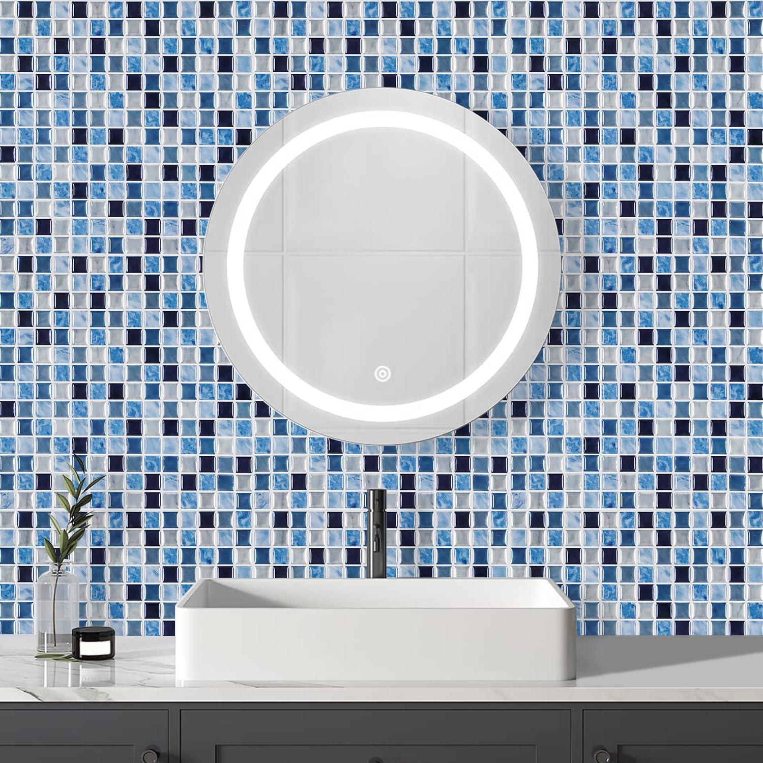 Alwayspon 10 Hojas Azulejos Vinilo 30.5x30.5cm 3D Impermeables