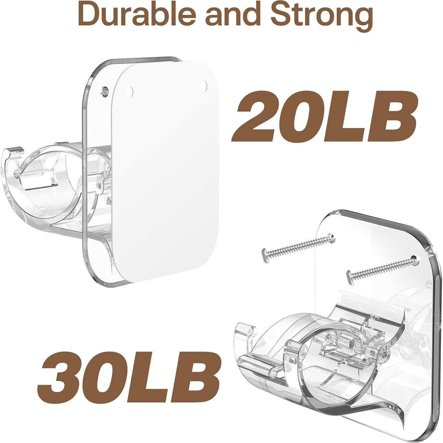 Soportes de Barra de Cortina Autoadhesivos JHCJHC - 2 Piezas