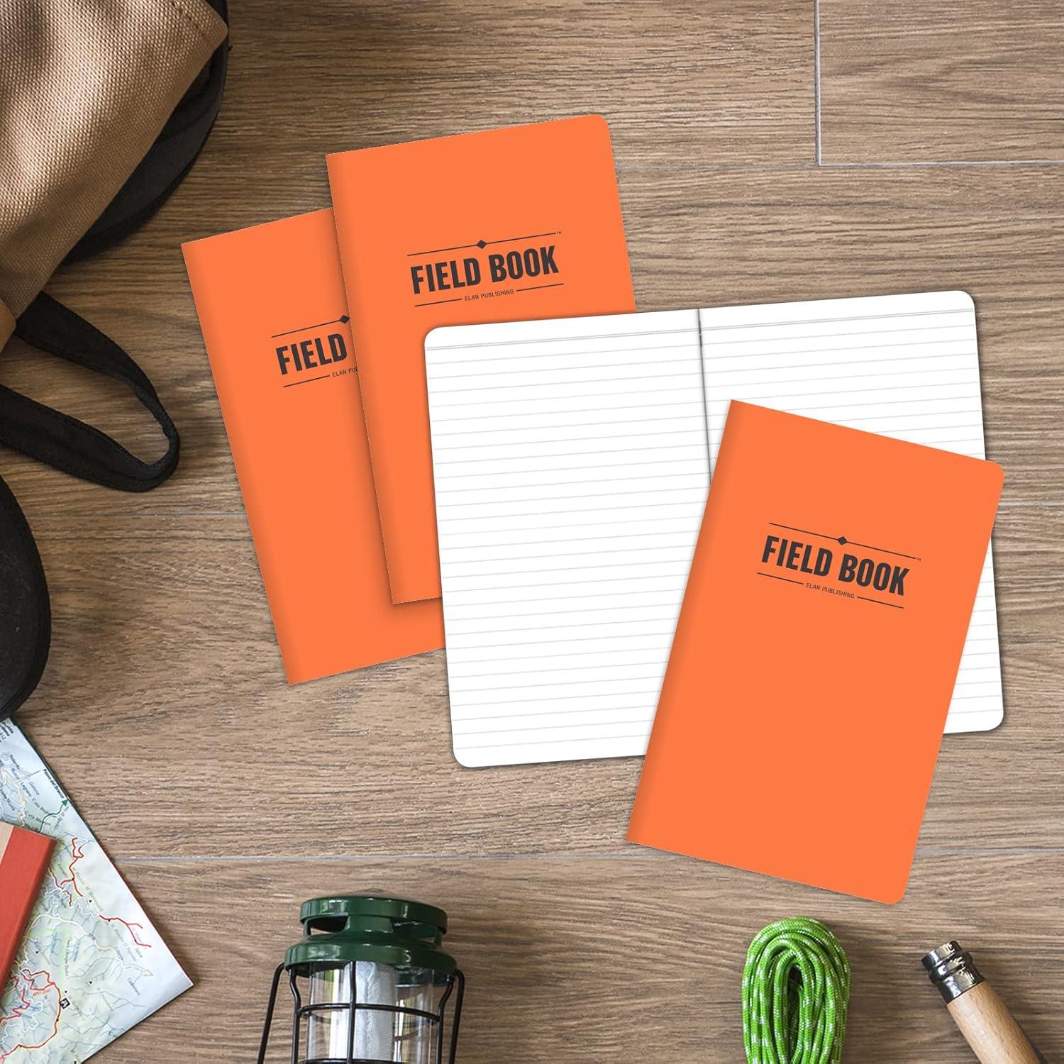 Cuaderno de Campo Elan Publishing 5x8" Naranja - Paquete de 4