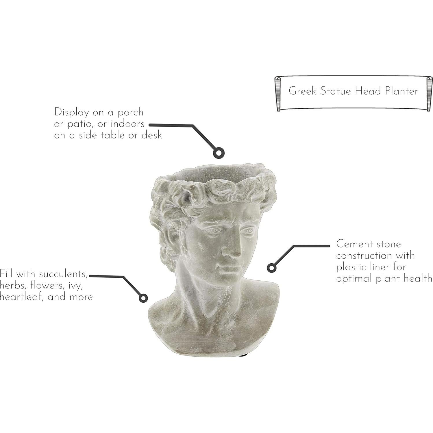 Maceta de Cemento Estilo Griego Lucky Winner 22.86 cm