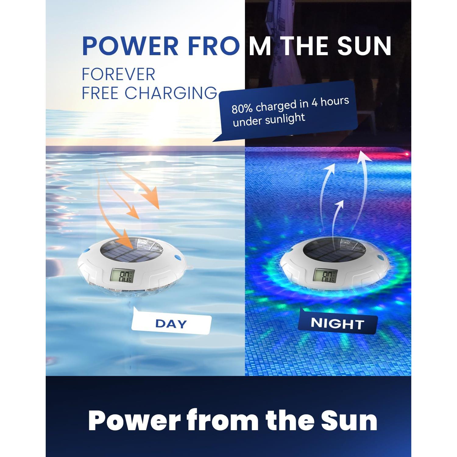 Termómetro de piscina solar PoolPrime RGBW 8 modos 18.8cm