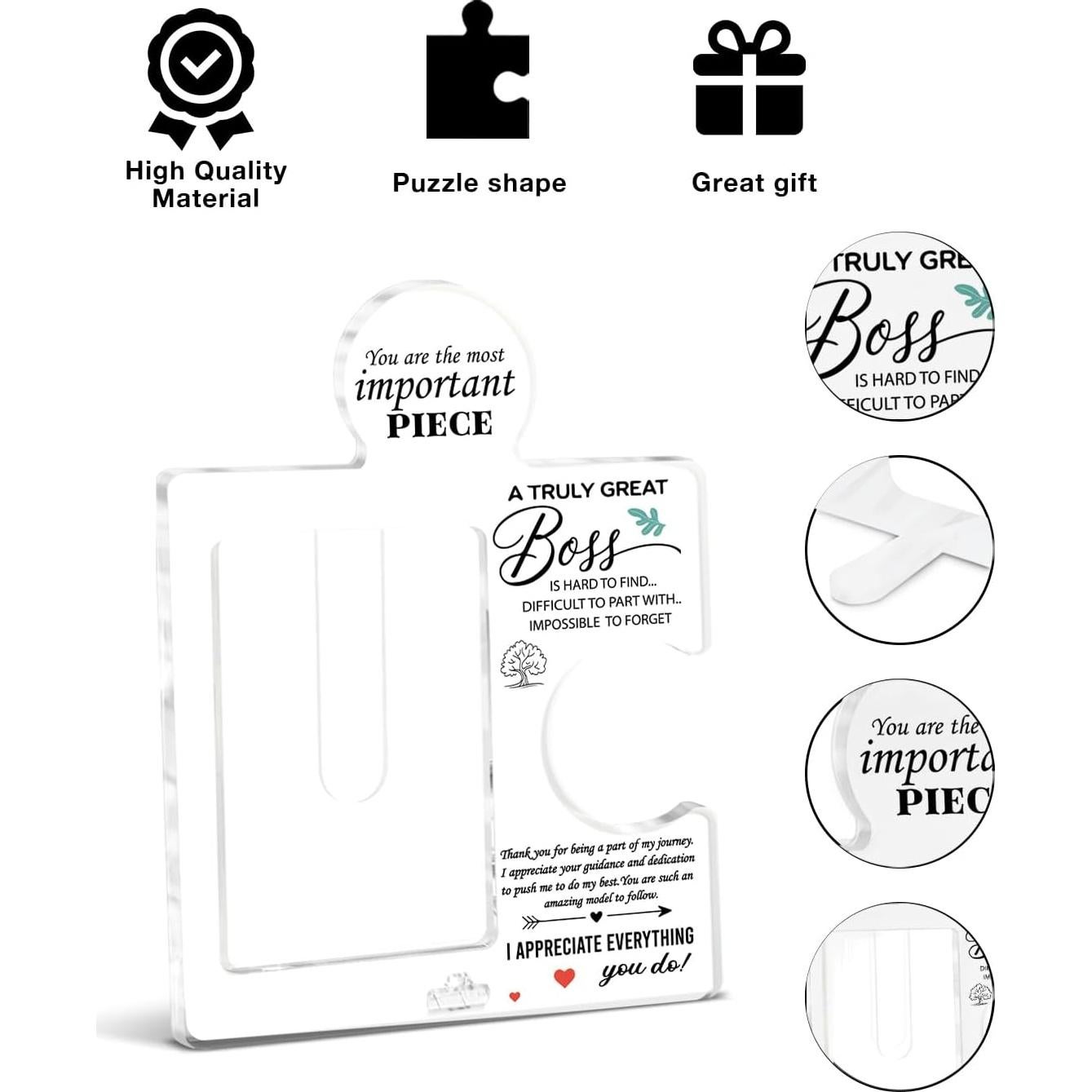 Marco de Foto de Acrílico Puzzle QPVXSST 20x25 cm Jefe