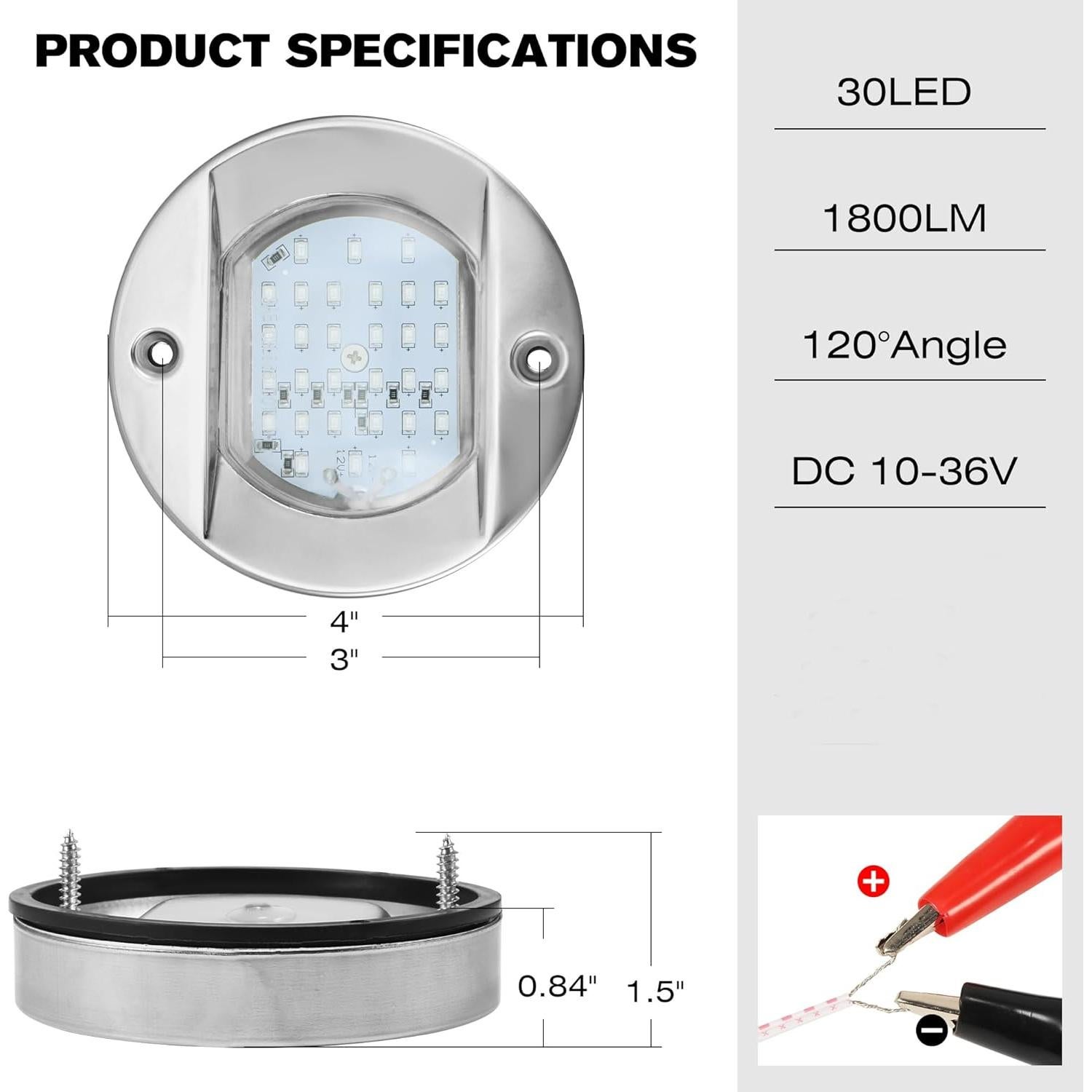 Luces de Cortesía Marinas HUSUKU 1800LM 30LED IP65 Azul