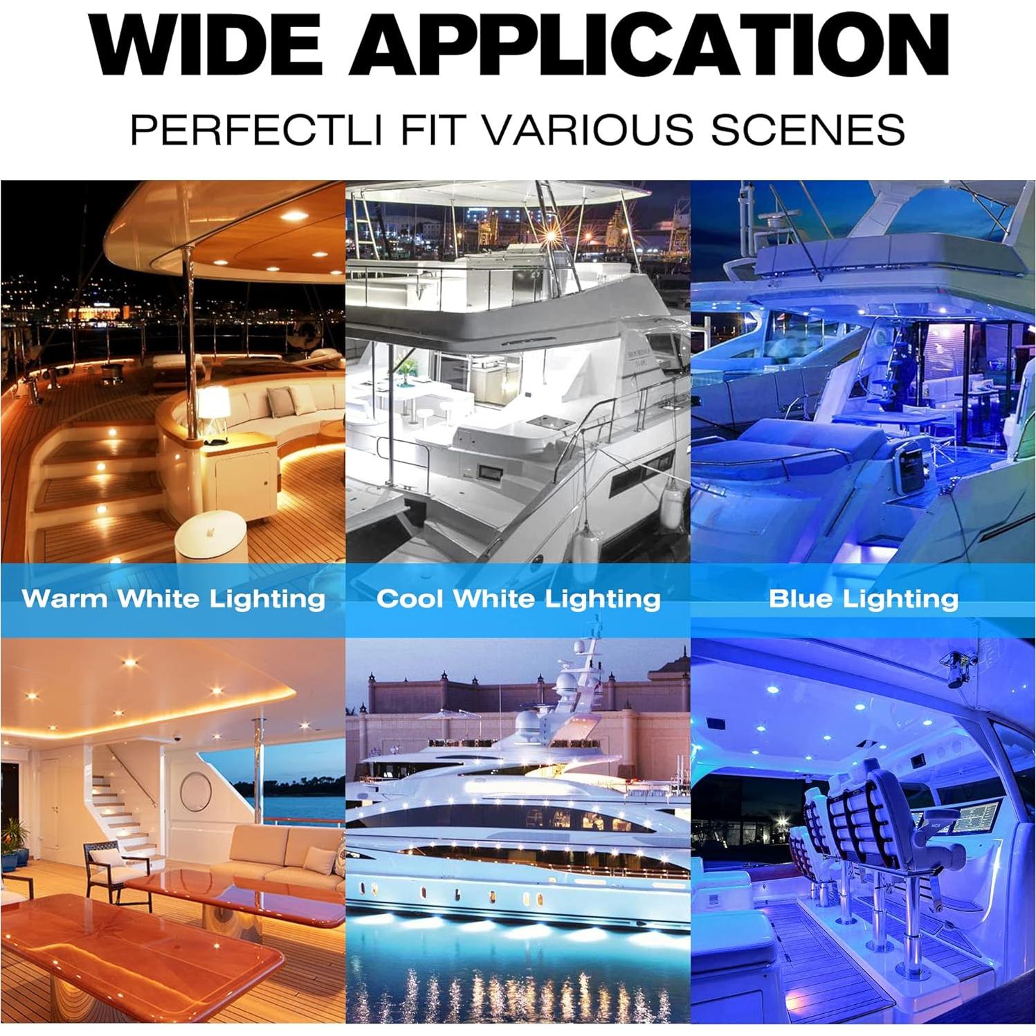 Luces de Cortesía Marinas HUSUKU 1800LM 30LED IP65 Azul