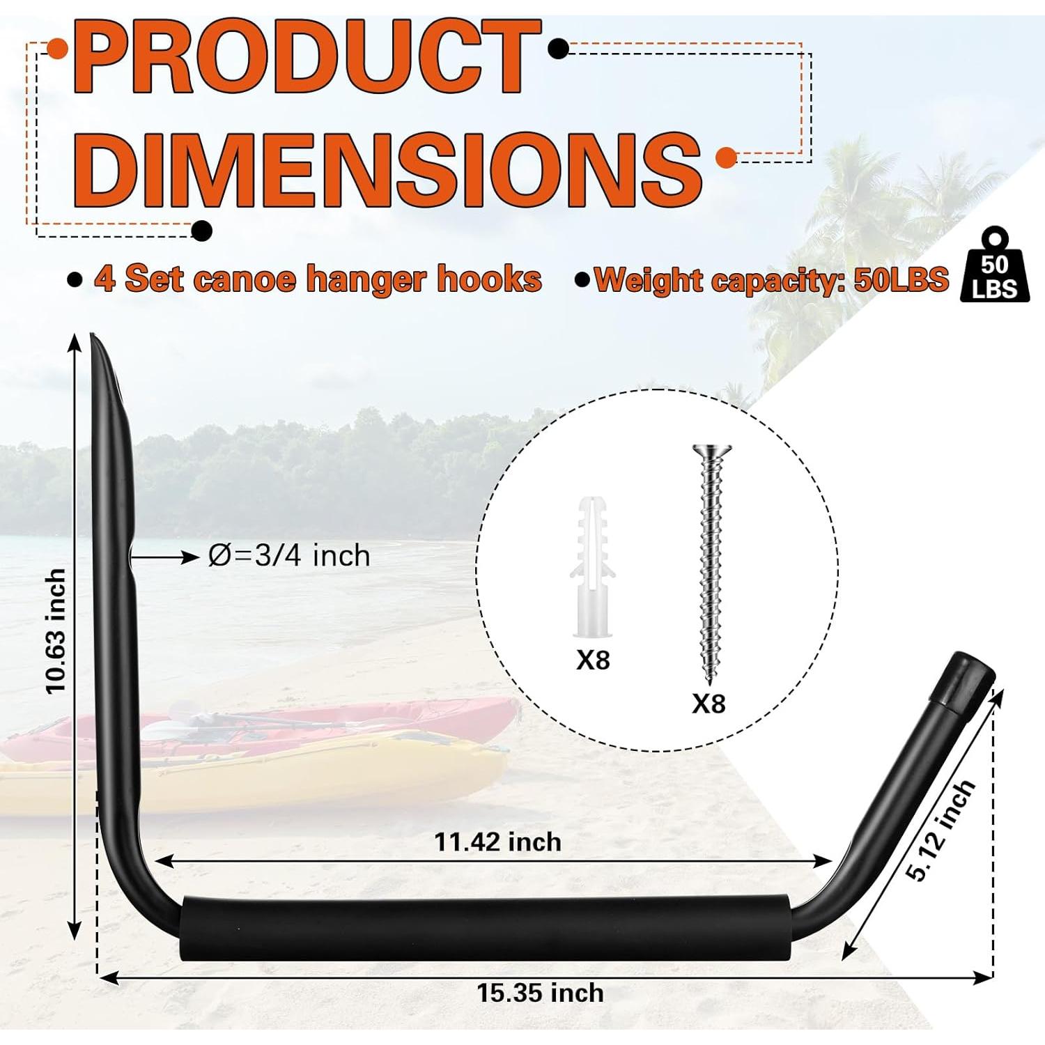 Soporte de Almacenamiento para Kayak JaGely 39x27cm Negro