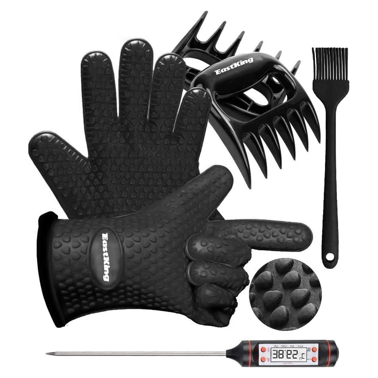 Juego de Accesorios para BBQ EastKing - Guantes, Termómetro y Garras
