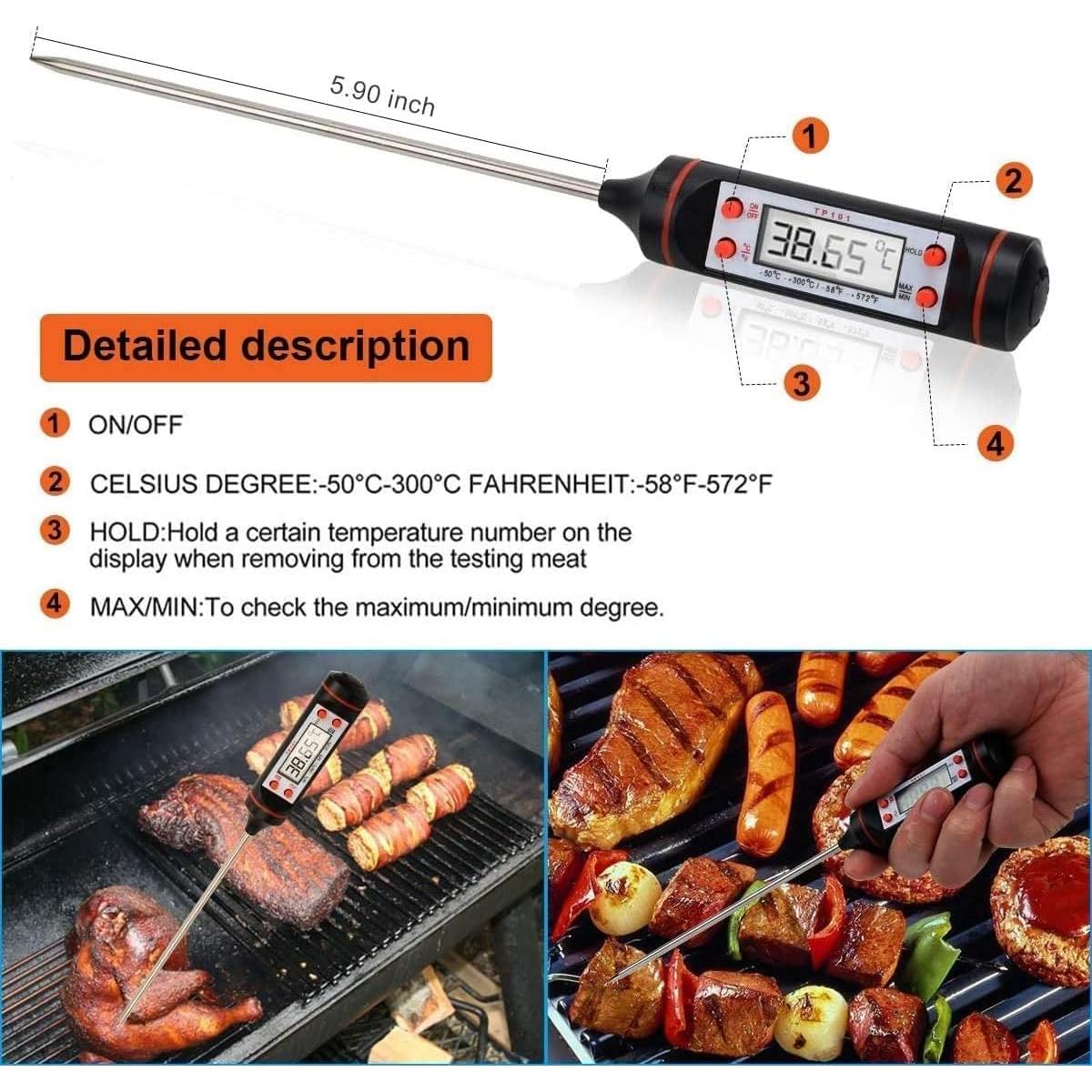 Juego de Accesorios para BBQ EastKing - Guantes, Termómetro y Garras