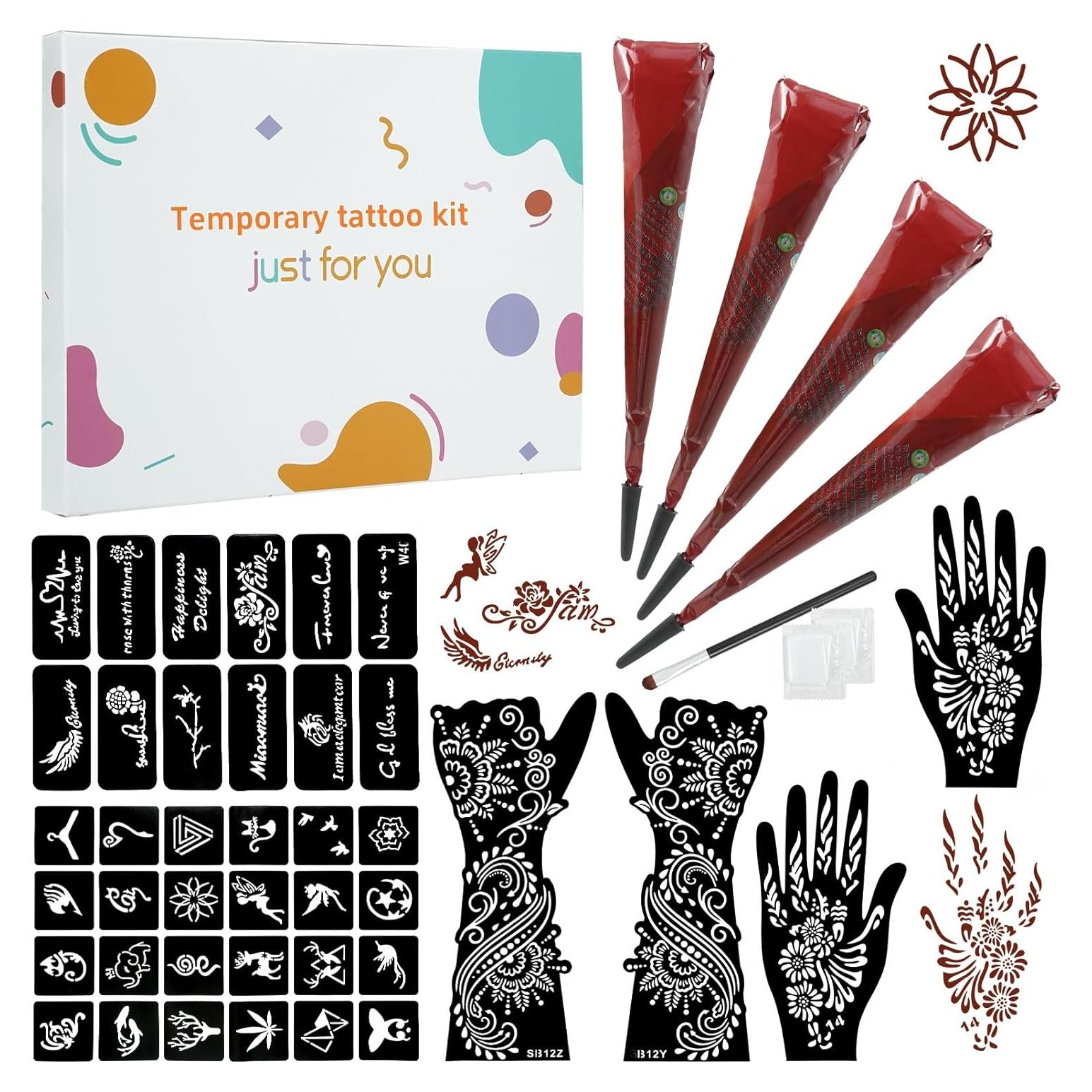 Kit de Tatuajes Temporales ManYan HaiYan - 4 Pcs, 40 Patrones